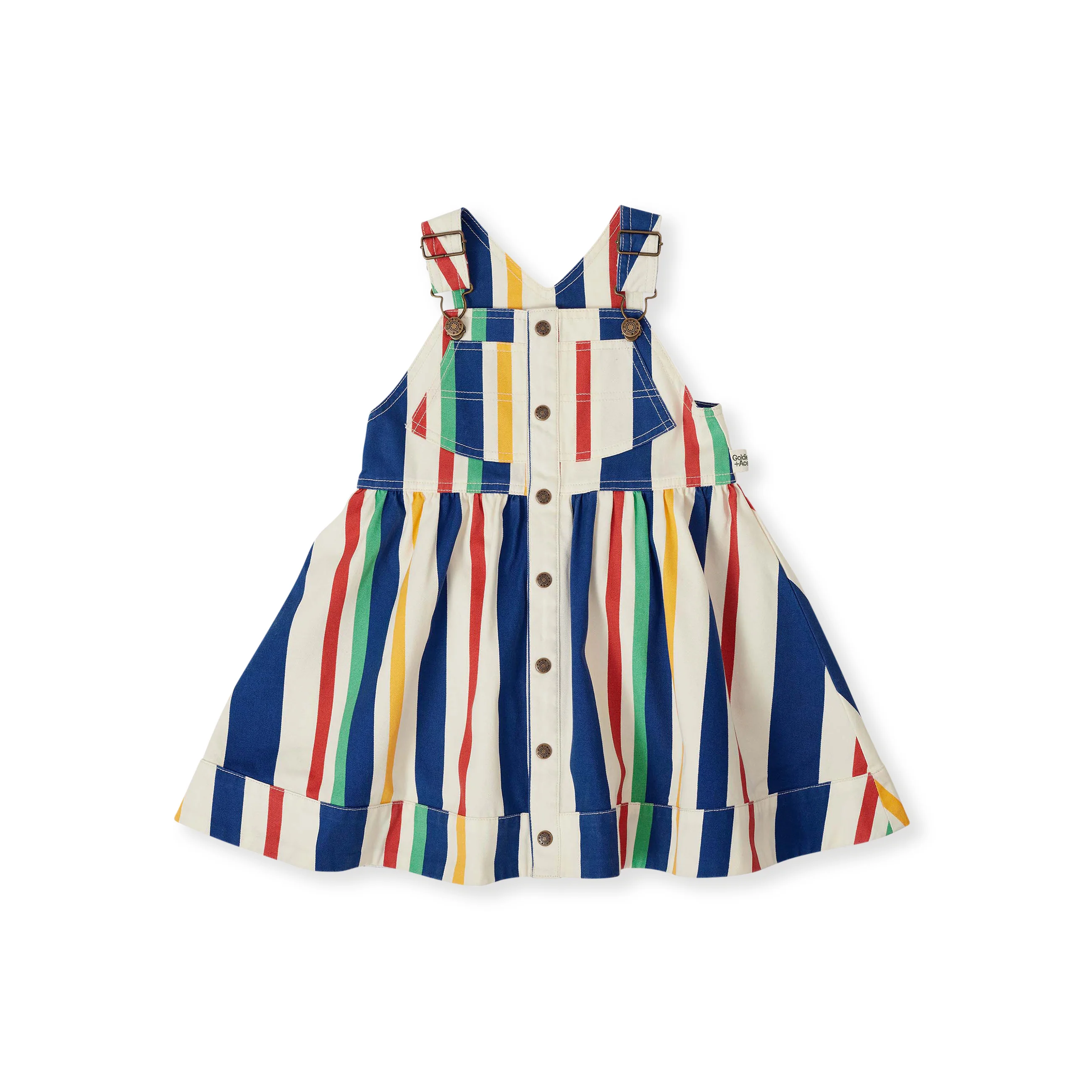 Heidi Denim Pinafore Dress - 90'S Bold Stripe