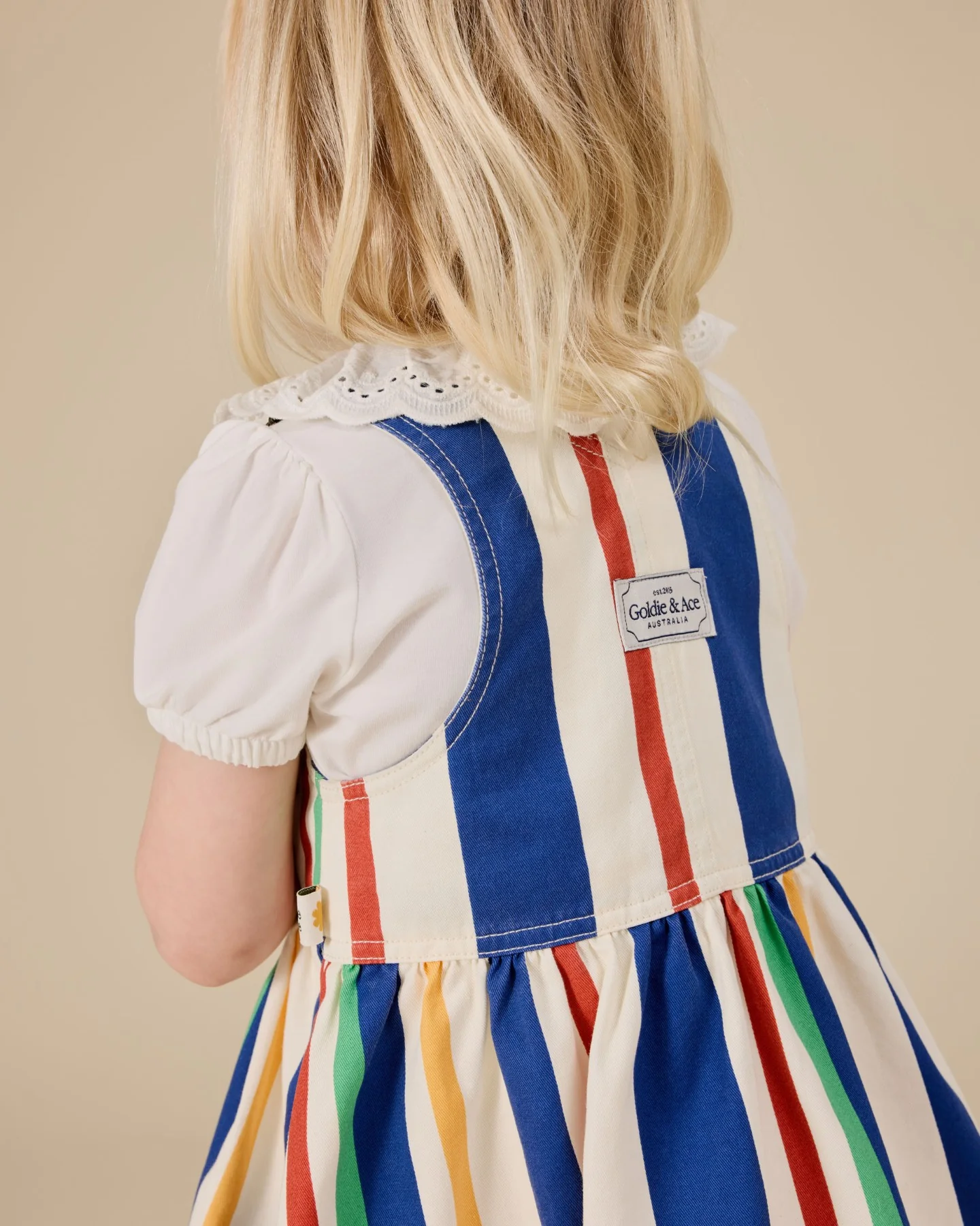 Heidi Denim Pinafore Dress - 90'S Bold Stripe - Image 3
