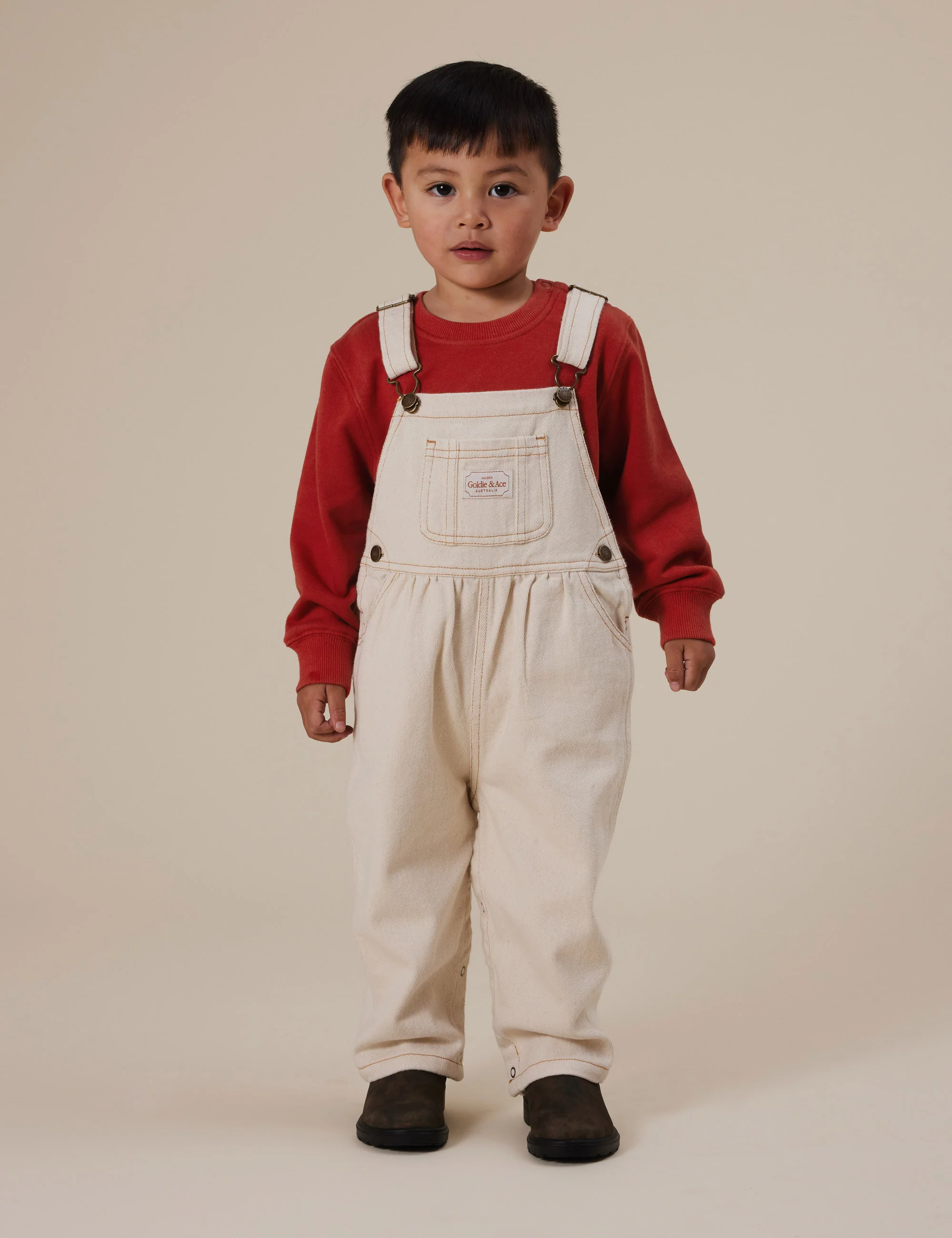Goldie + Ace Austin Denim Overalls Oat - Image 5