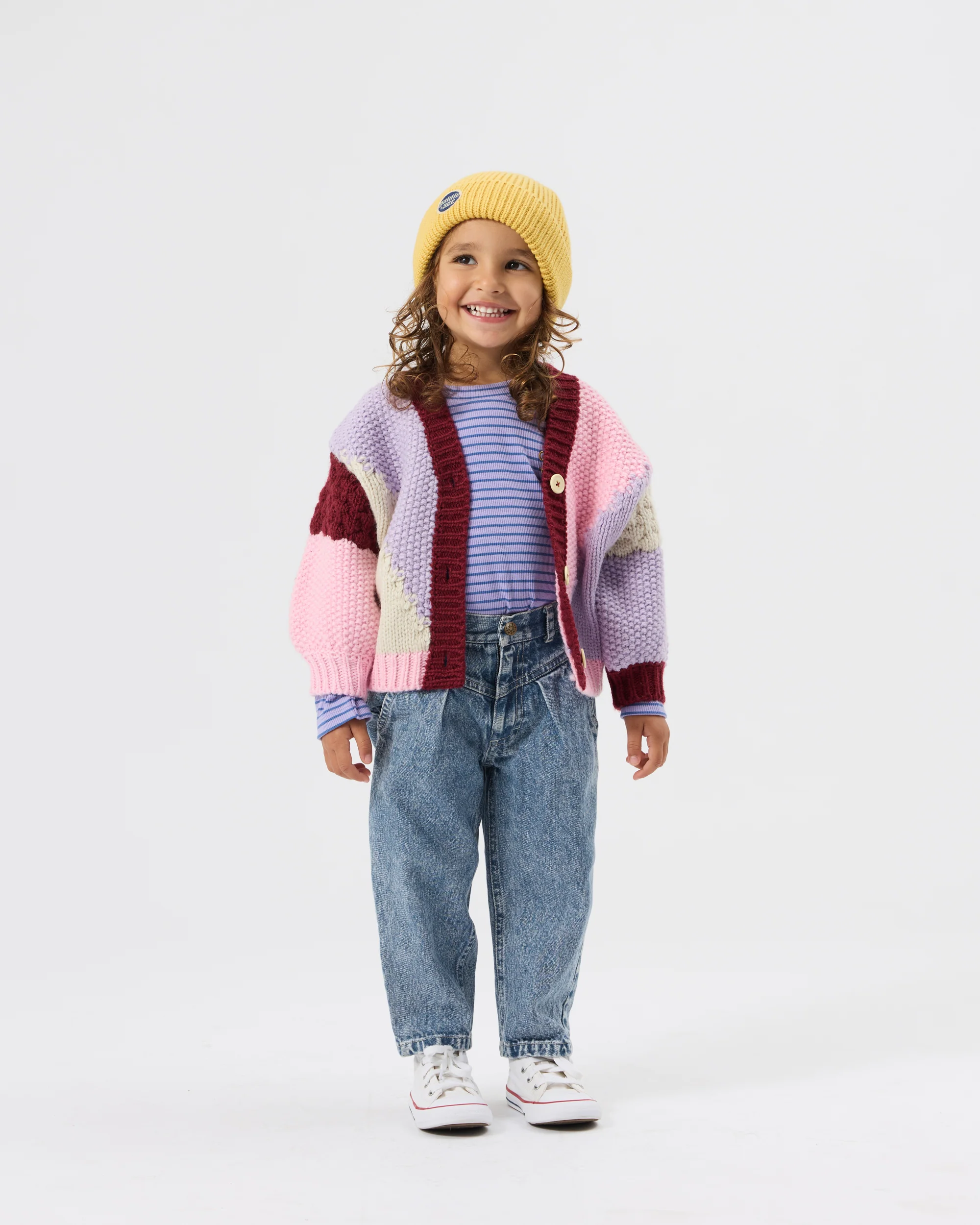 Colour Block Knit Cardigan - Pink - Image 6