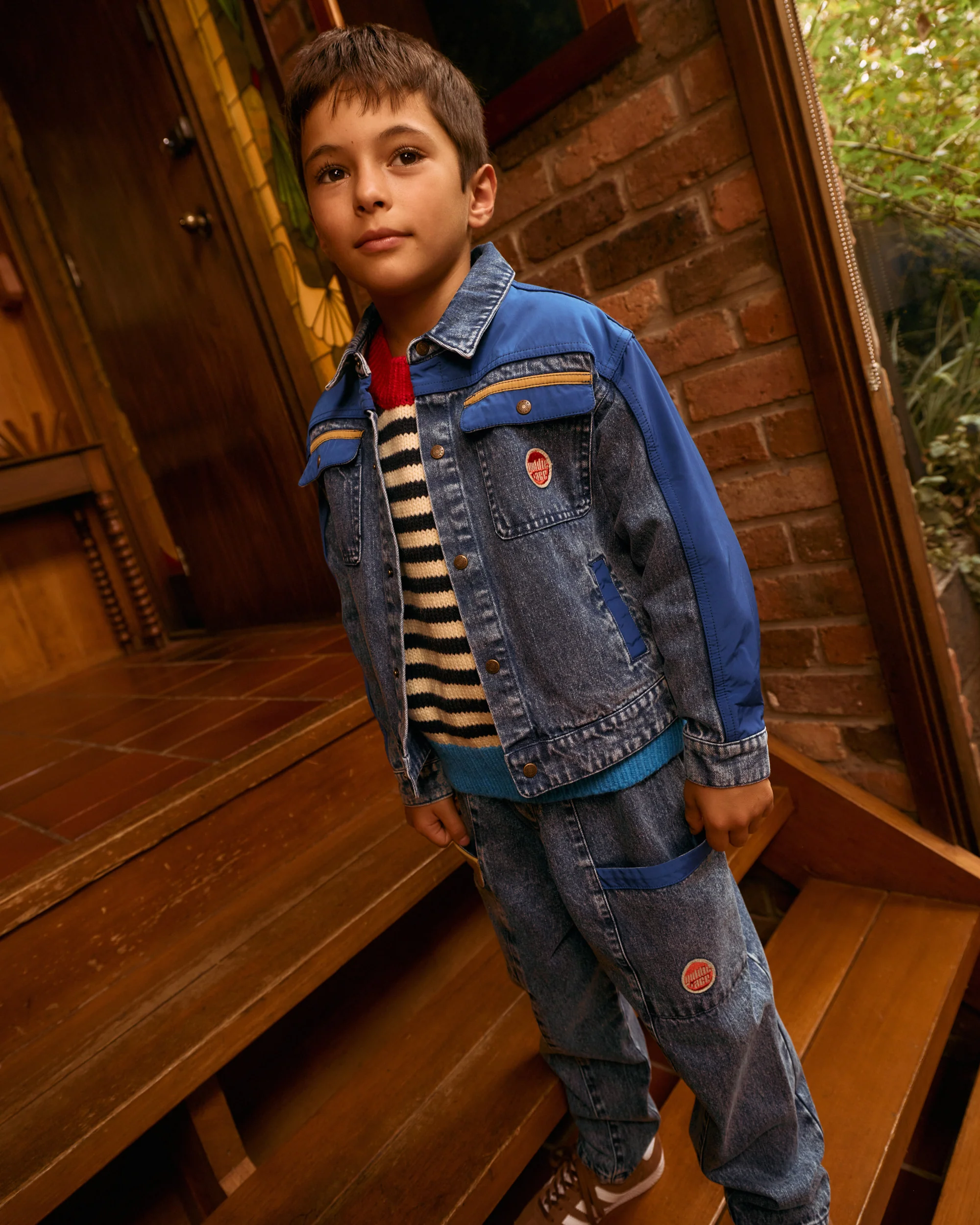 Colour Block Vintage Denim Jacket - Image 4