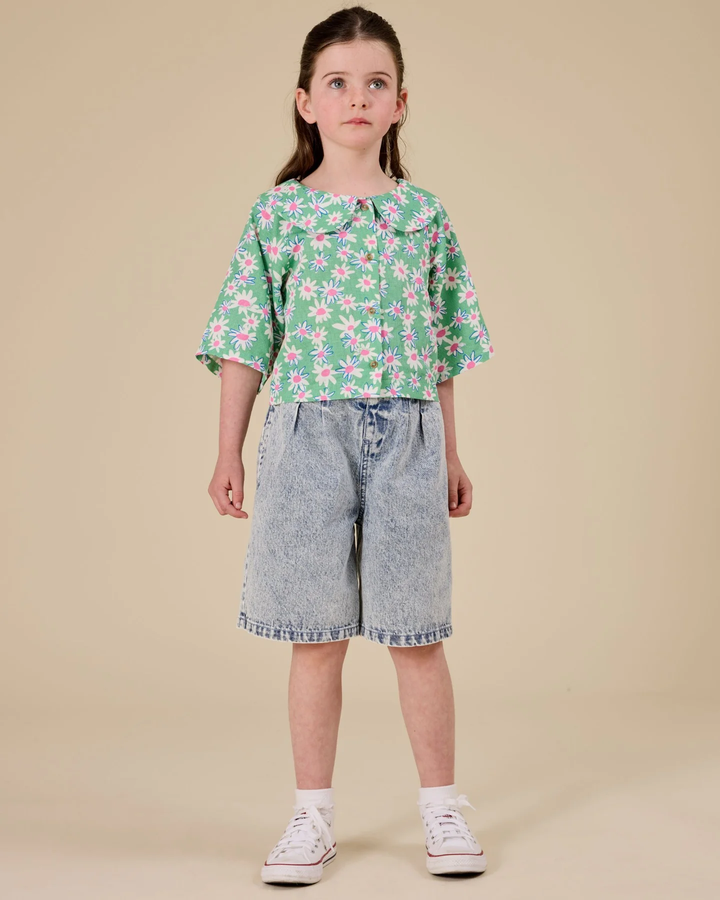 Goldie + Ace Daisy Patch Abigail Blouse - Moss - Image 5