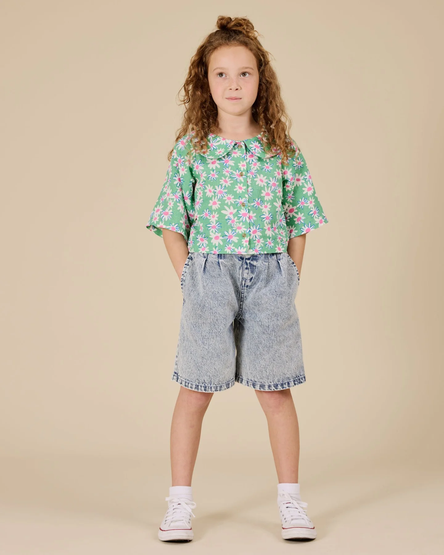 Goldie + Ace Daisy Patch Abigail Blouse - Moss - Image 6