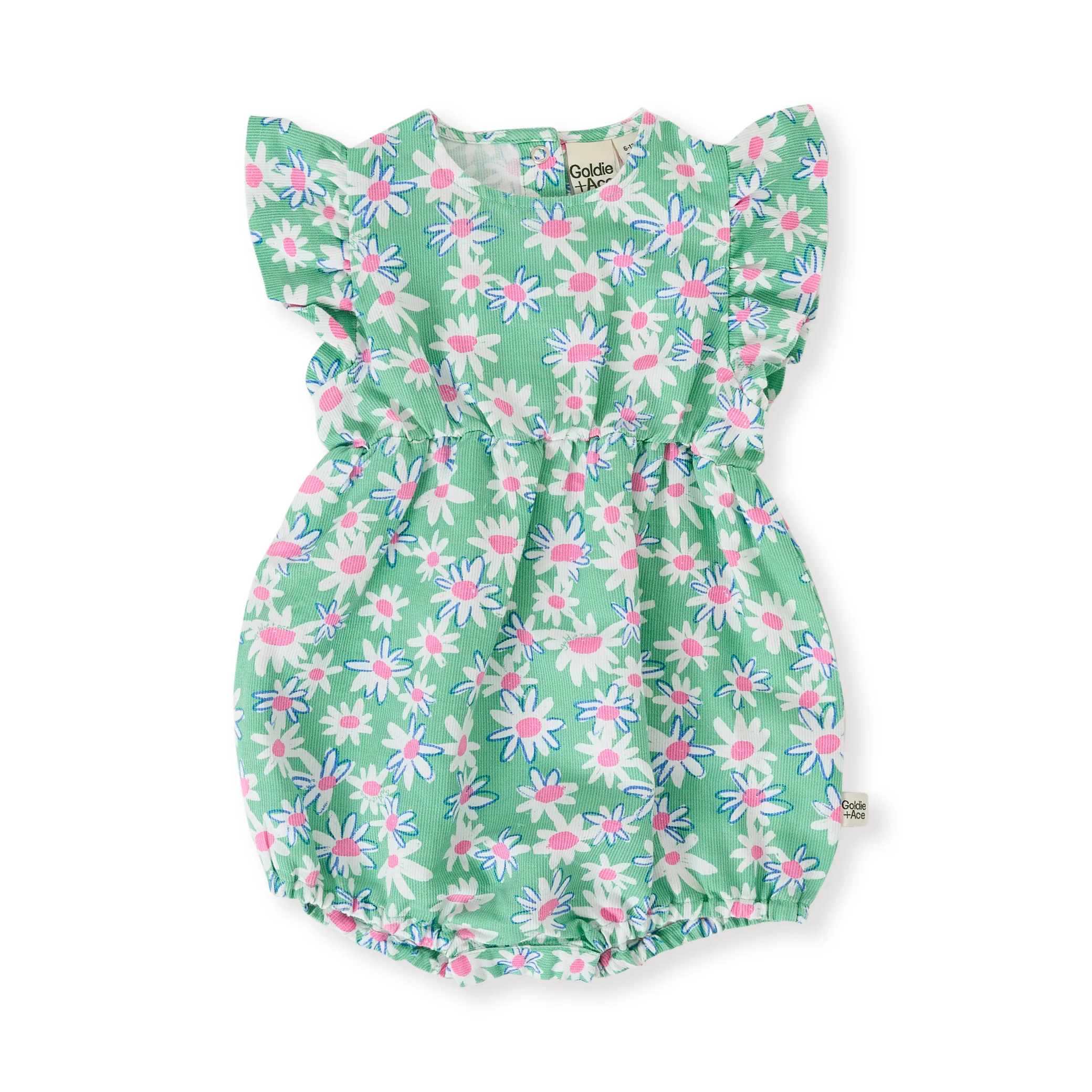 Goldie + Ace Daisy Patch Lani Romper - Moss