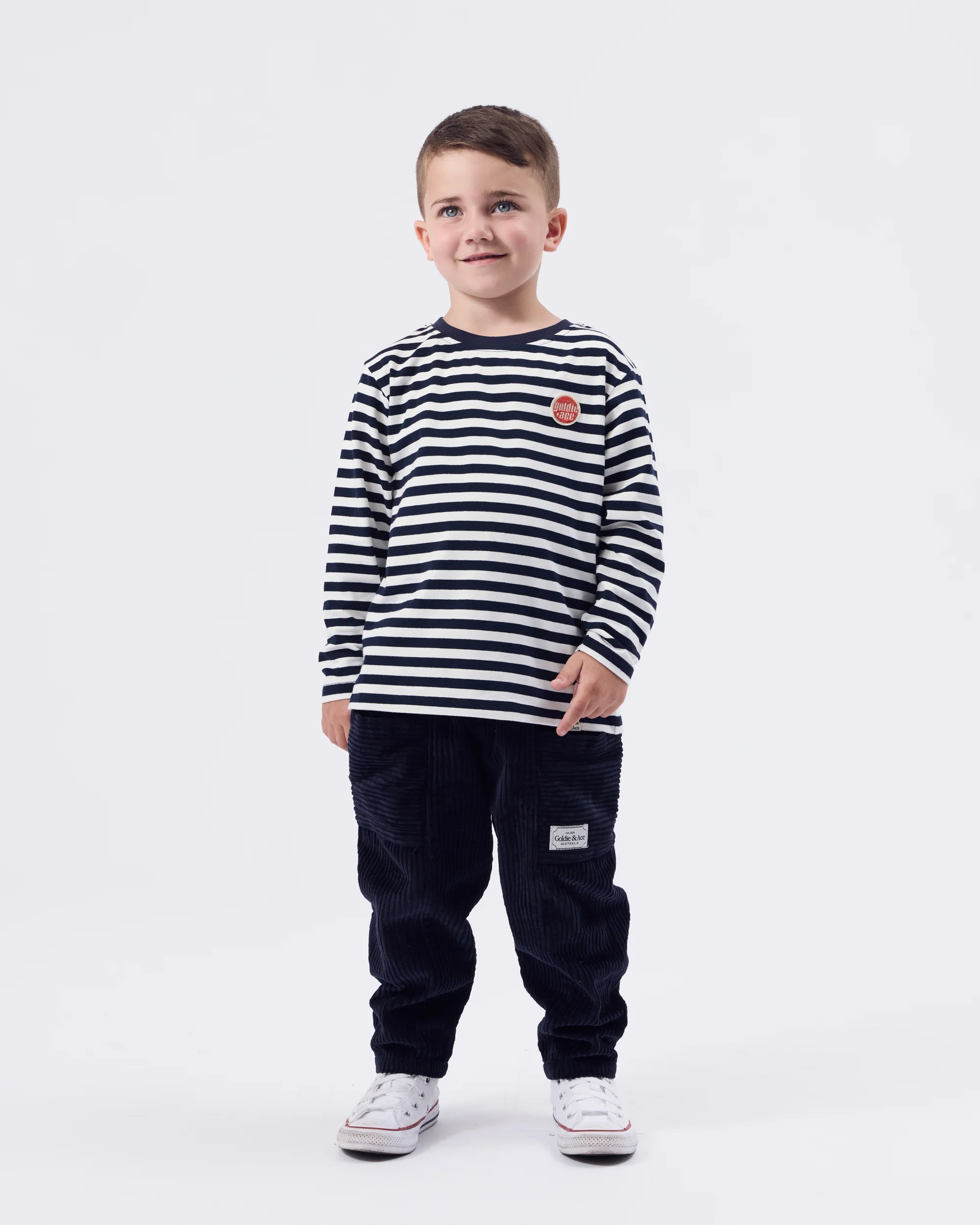 Essential Stripe Longsleeve Top Navy - Image 2