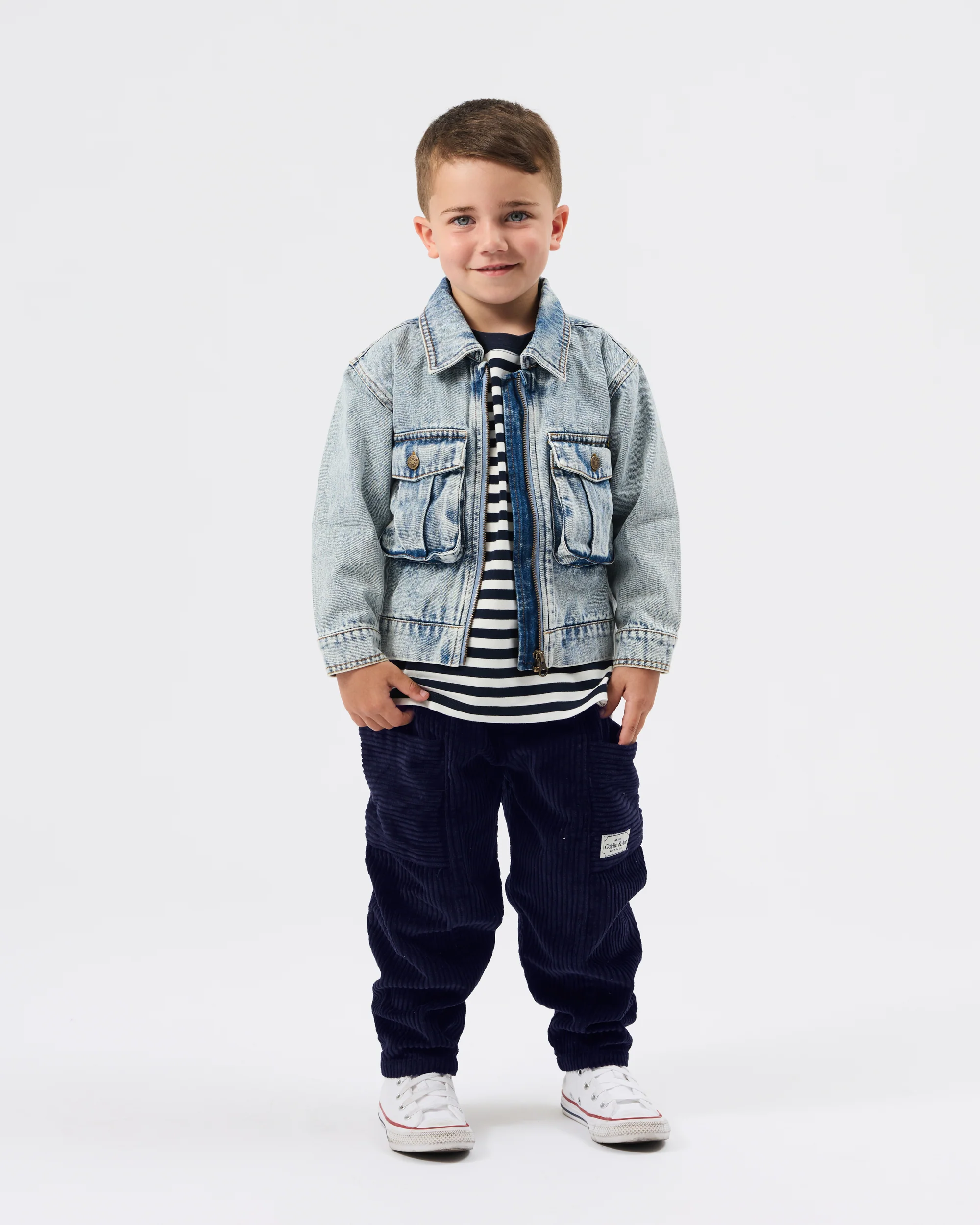 Essential Stripe Longsleeve Top Navy - Image 3