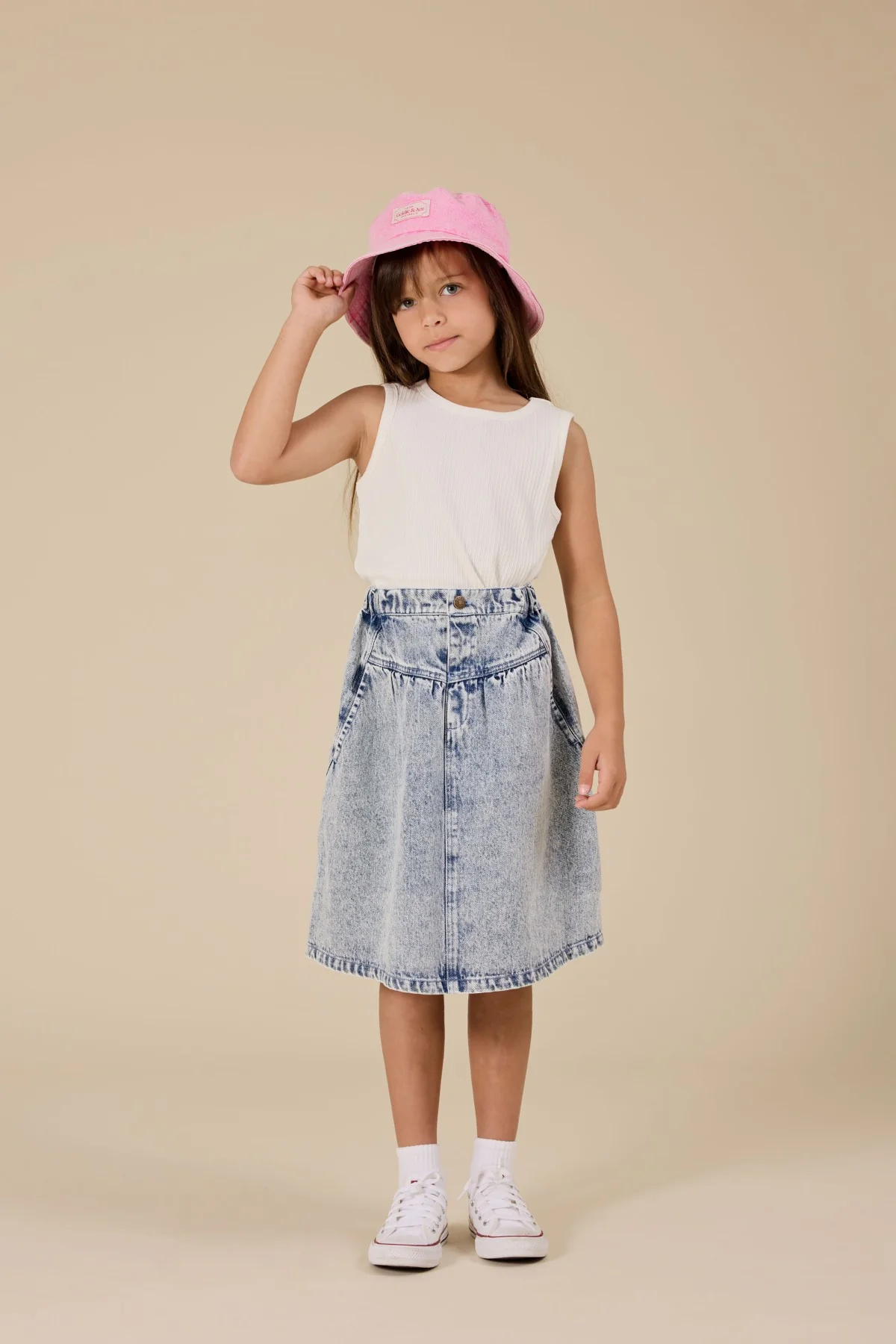 Esta A-Line Denim Skirt - Light Denim - Image 7