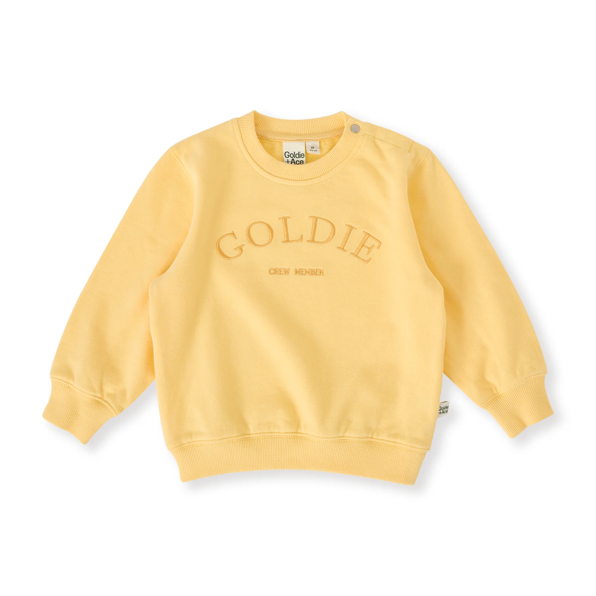 Goldie + Ace Goldie Crew Embroidered Sweater - Lemon