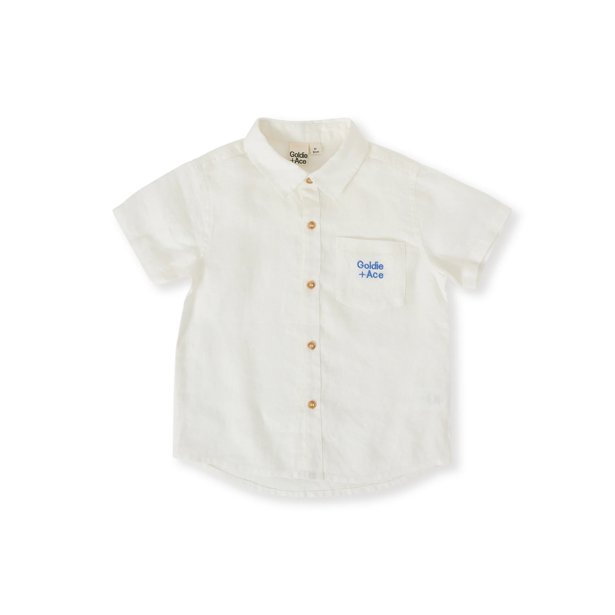 Goldie + Ace Holiday Linen Blend Shirt - White