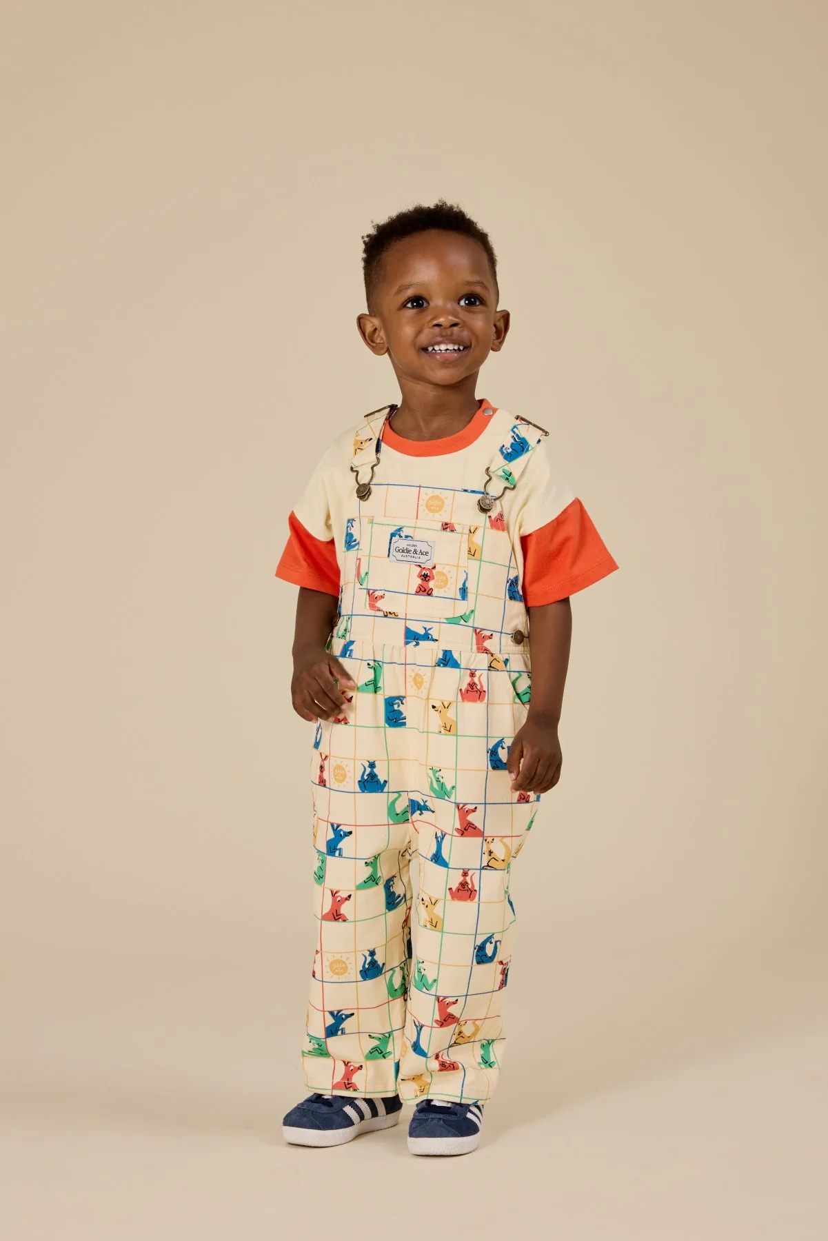 Hopscotch Austin Denim Overalls - Vanilla/Primary - Image 2