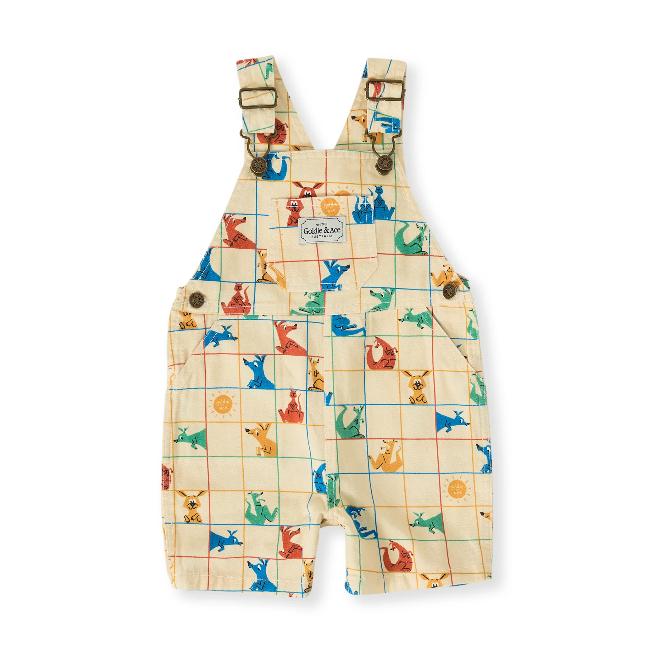 Hopscotch Burton Denim Overalls - Vanilla/Primary