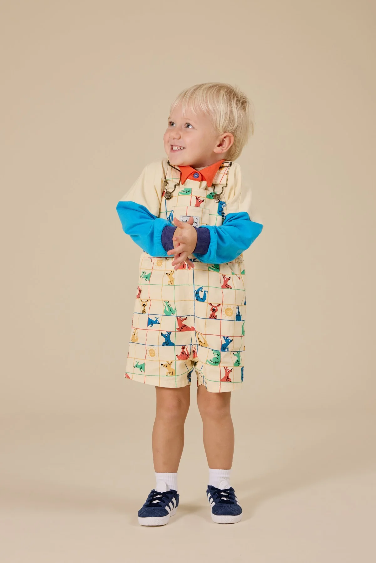 Hopscotch Burton Denim Overalls - Vanilla/Primary - Image 3
