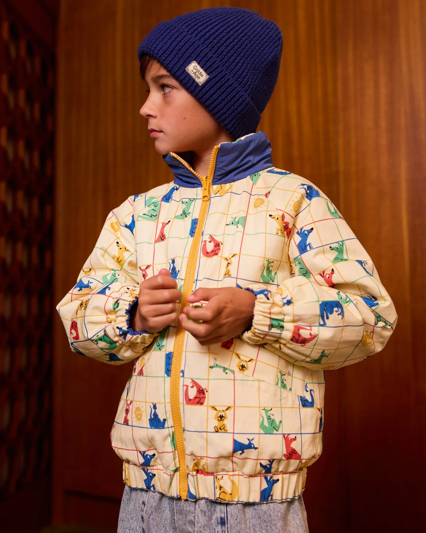 Goldie + Ace Hopscotch Reversible Puffer Jacket - Lake/Vanilla - Image 4