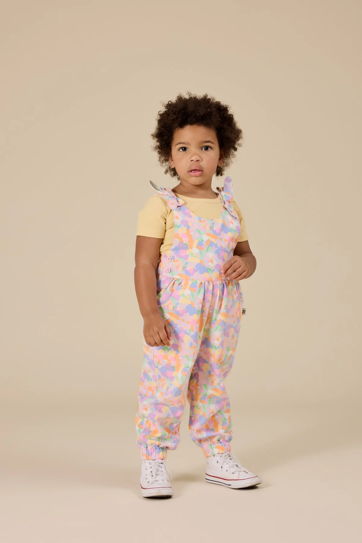 Pastel Bouquet Tiffany Tie Overalls - Lilac Multi - Image 2