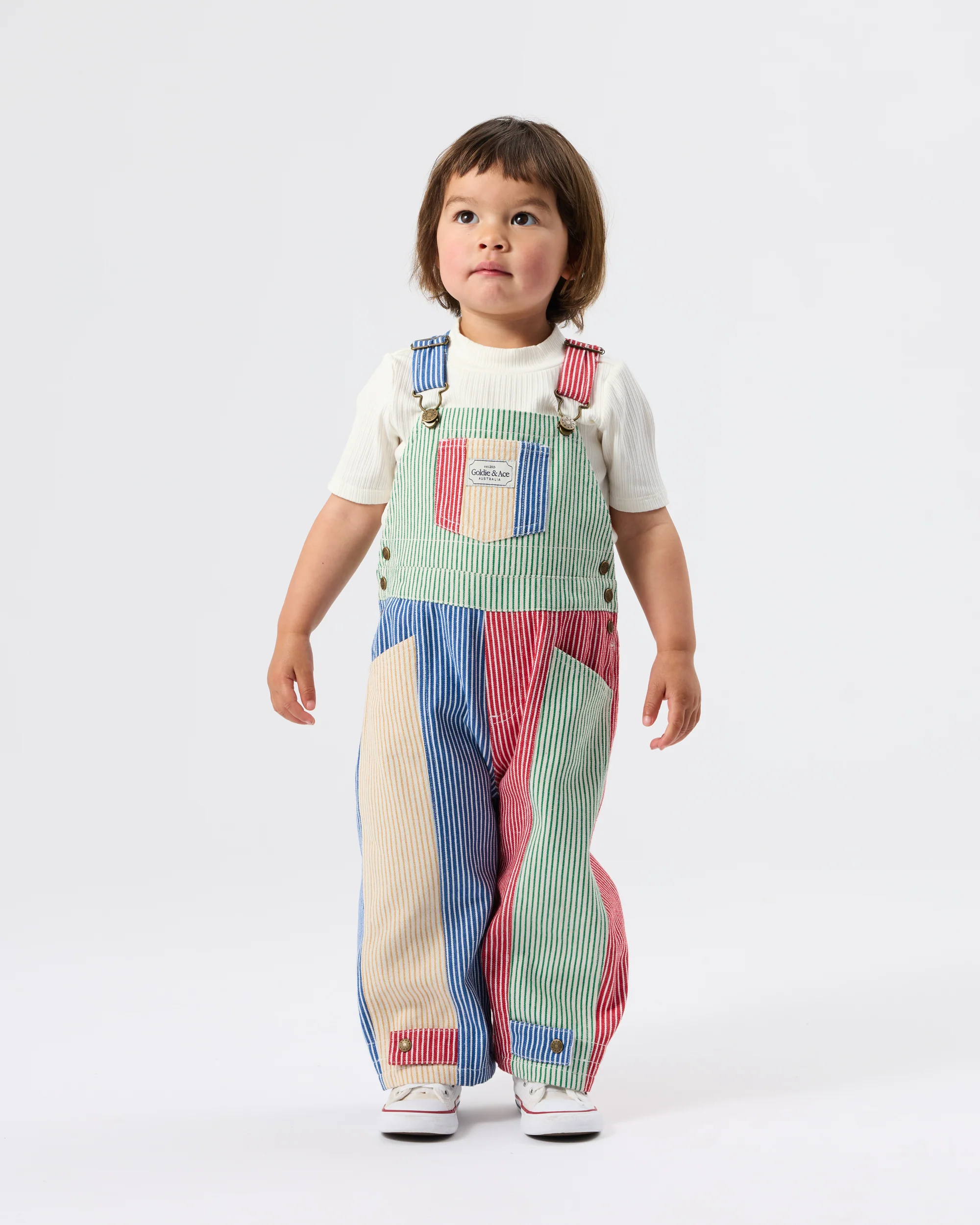 Patchwork Stripe Blake Overalls - Image 2