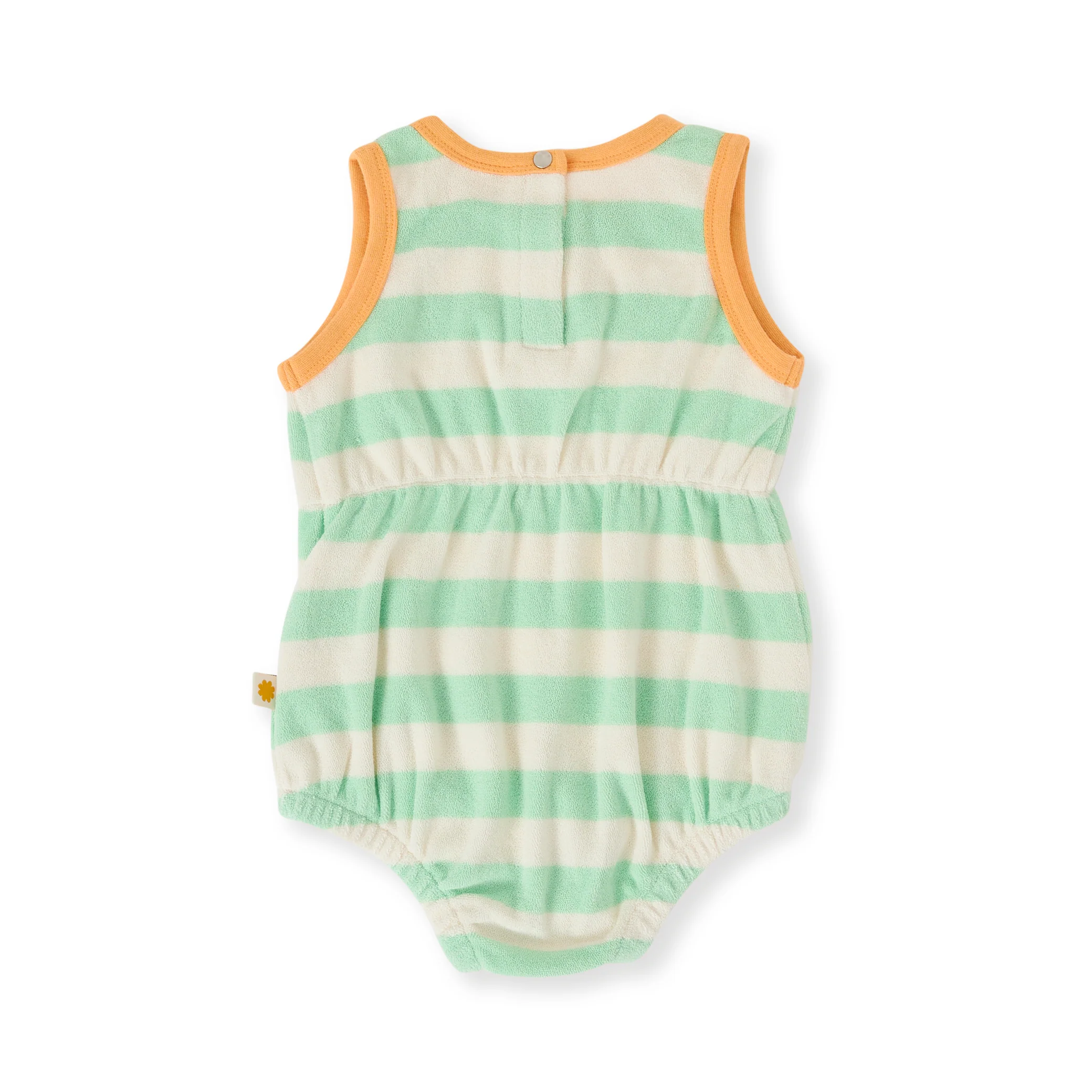 Goldie + Ace Peas In A Pod Stripe Bubble Romper - Peapod/Cloud - Image 3