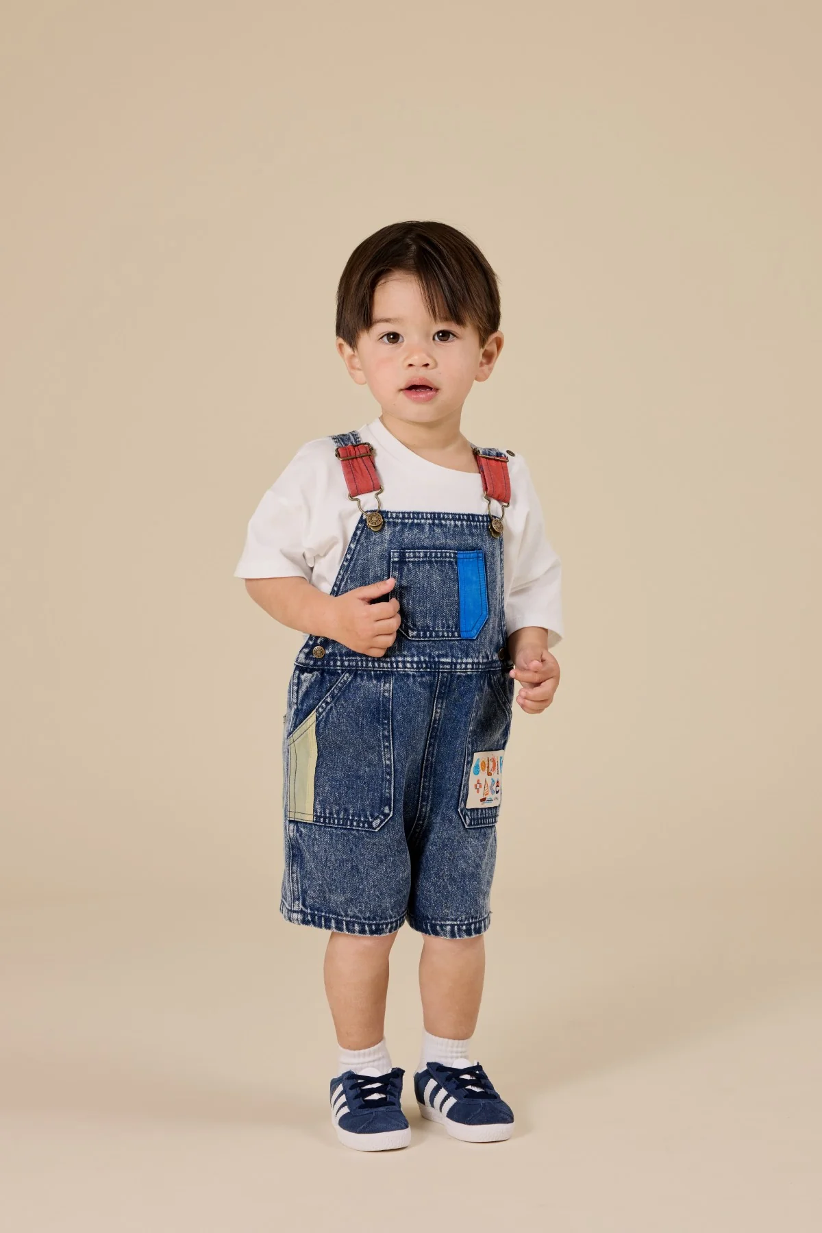 Primary Pop Burton Denim Overalls - Dark Denim - Image 2