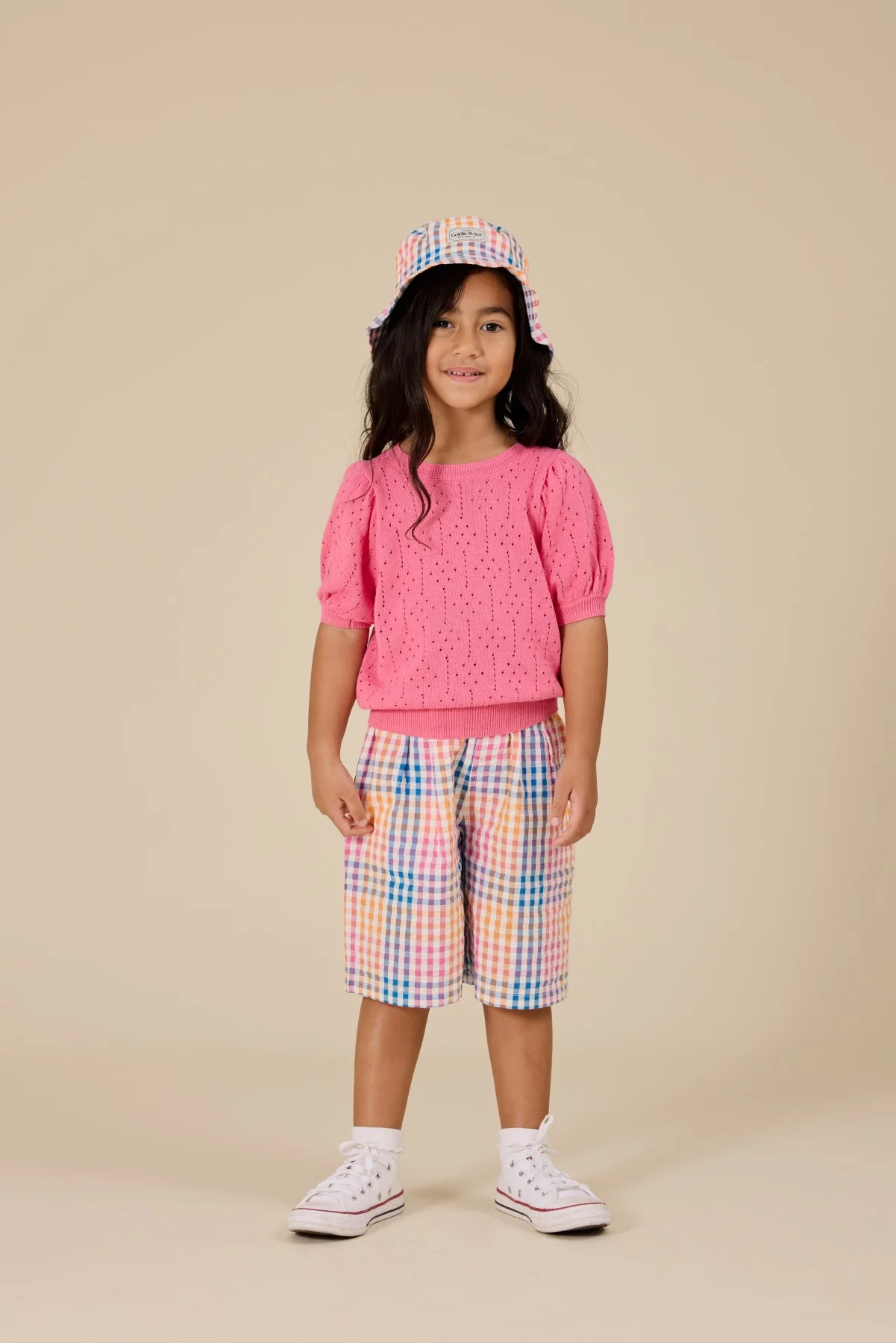 Goldie + Ace Rainbow Gingham Bucket Hat - Multi - Image 2