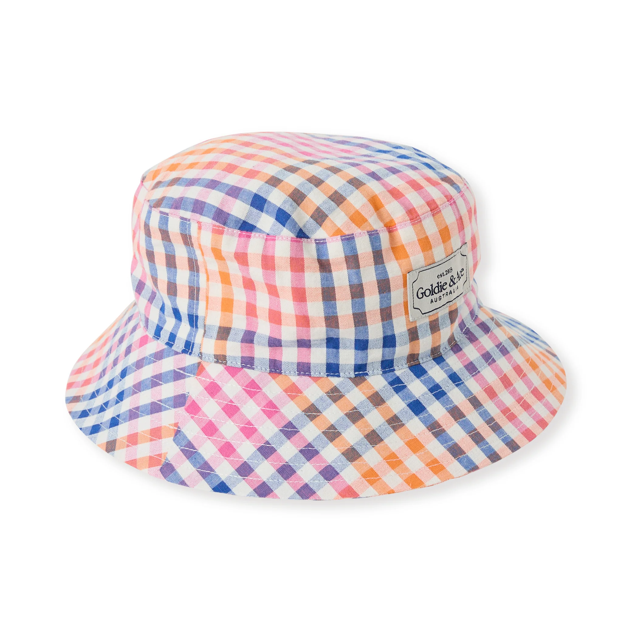 Goldie + Ace Rainbow Gingham Bucket Hat - Multi - Image 4