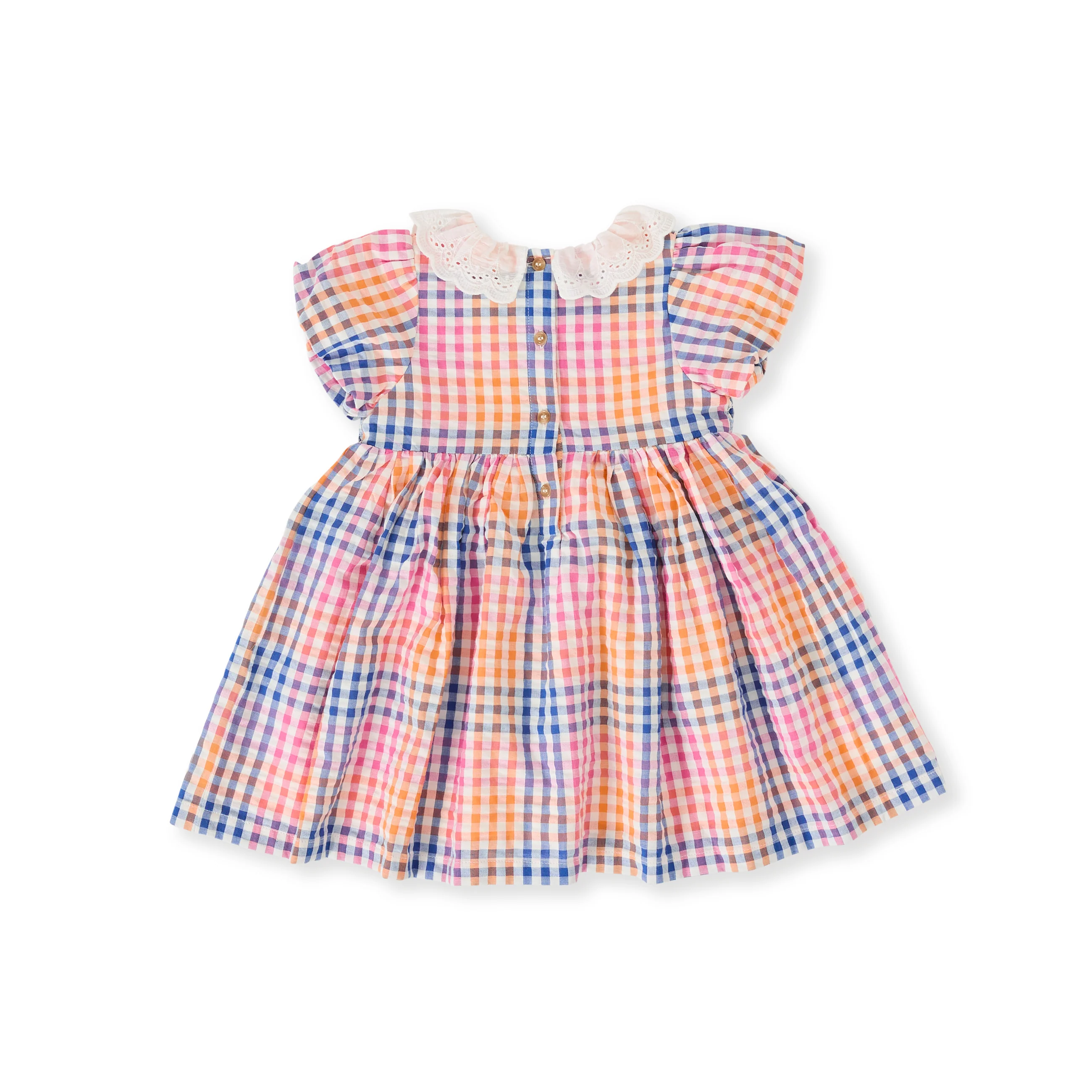 Goldie + Ace Rainbow Gingham Flo Smocked Dress - Multi - Image 6