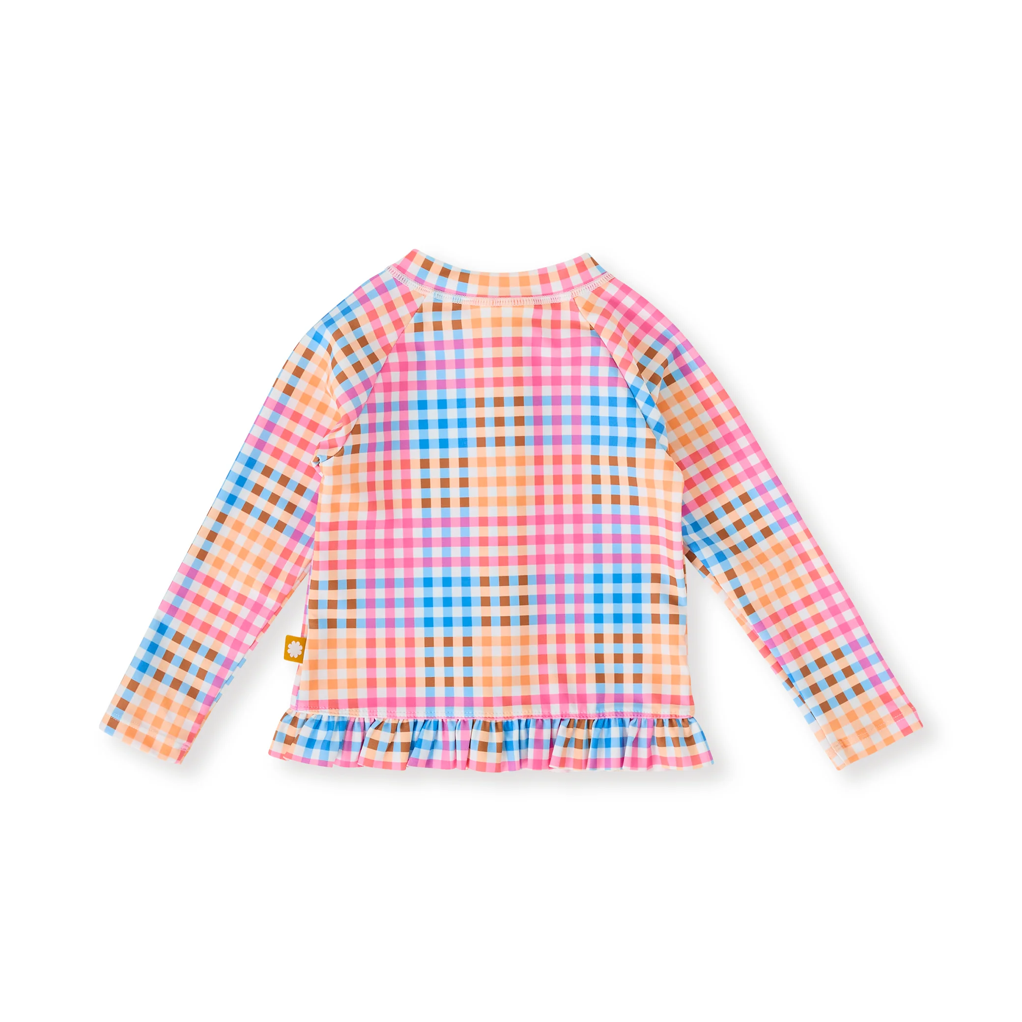 Goldie + Ace Rainbow Gingham Zip Up Rashguard - Image 3