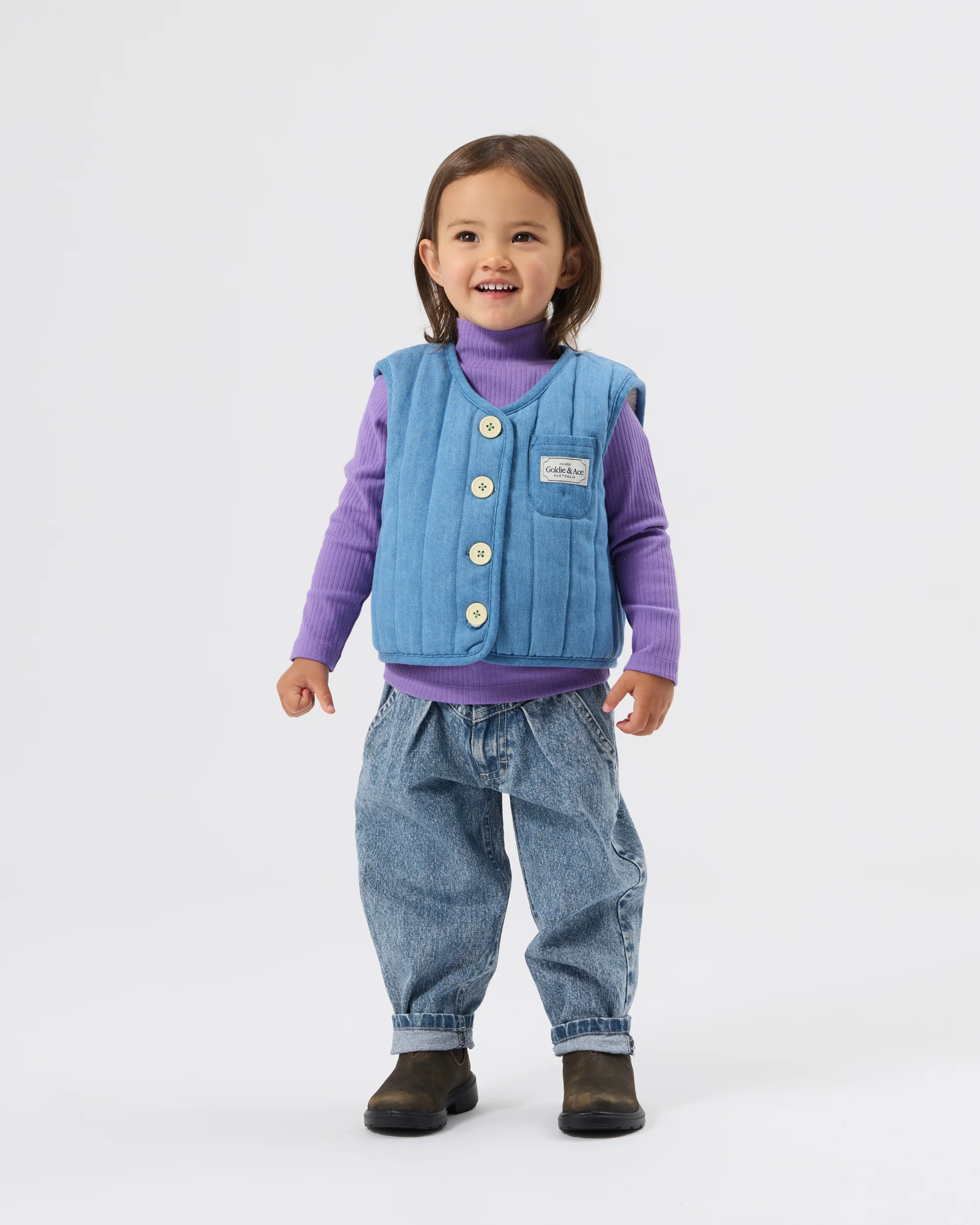Reversible Chambray Button Vest - Image 6