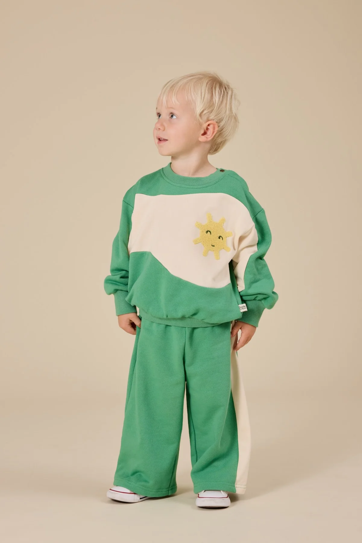 Goldie + Ace Sunshine Piped Panel Sweatshirt - Fern/Vanilla - Image 5