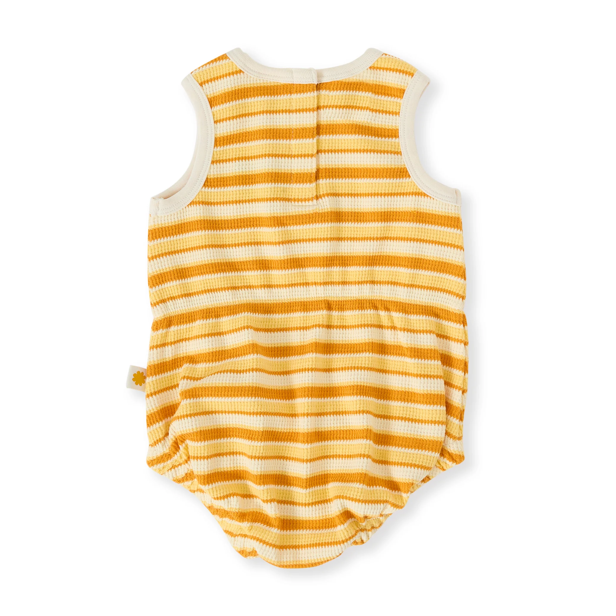 Goldie + Ace Sunshine Stripe Bubble Romper - Lemon/Golden - Image 3