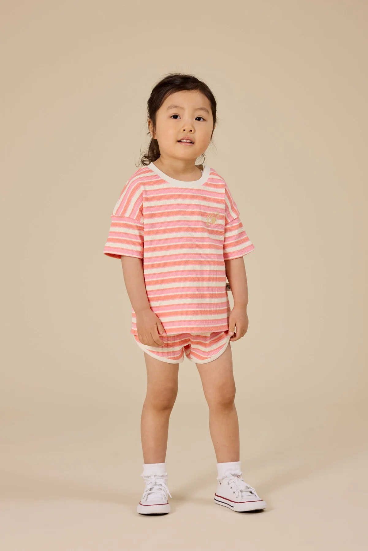 Goldie + Ace Watermelon Stripe Shorts - Pink/Peach - Image 2