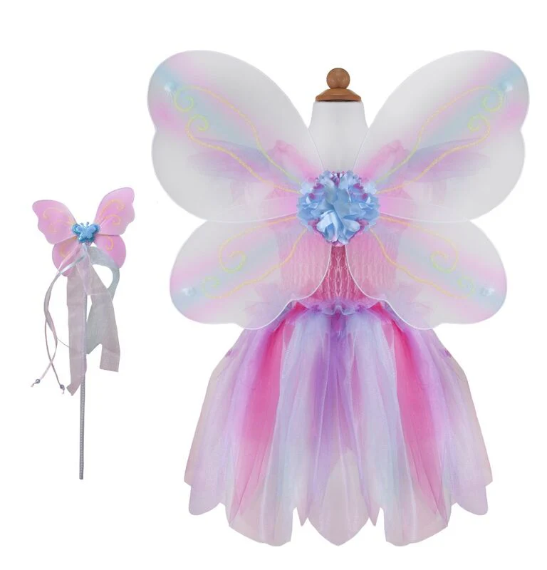 Pink Butterfly Dress & Wings with Wand Size 5-6 - Image 7