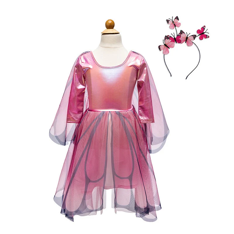 Pink Butterfly Twirl Dress with Wings Size 5-6