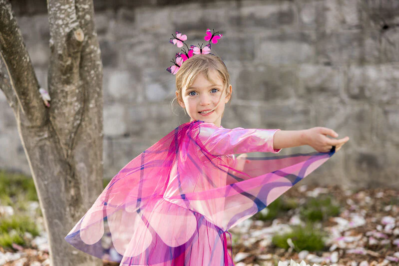 Pink Butterfly Twirl Dress with Wings Size 5-6 - Image 2