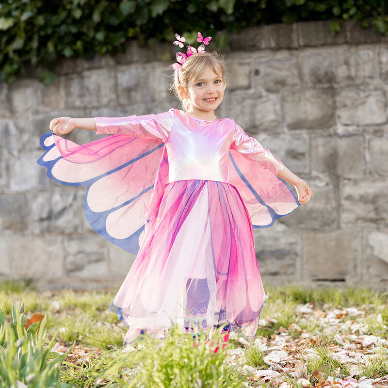 Pink Butterfly Twirl Dress with Wings Size 5-6 - Image 4