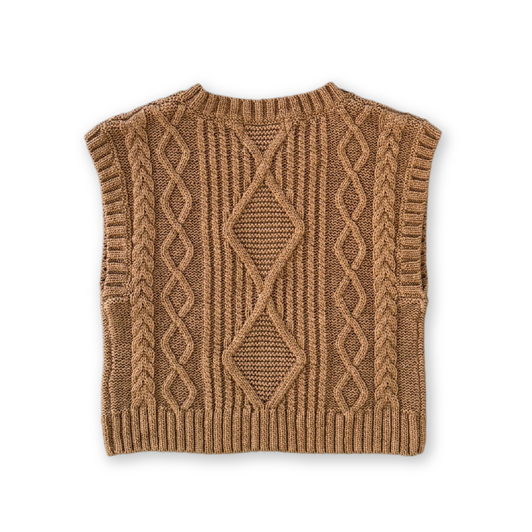Chunky Cable Knit Vest - Toast - Image 4