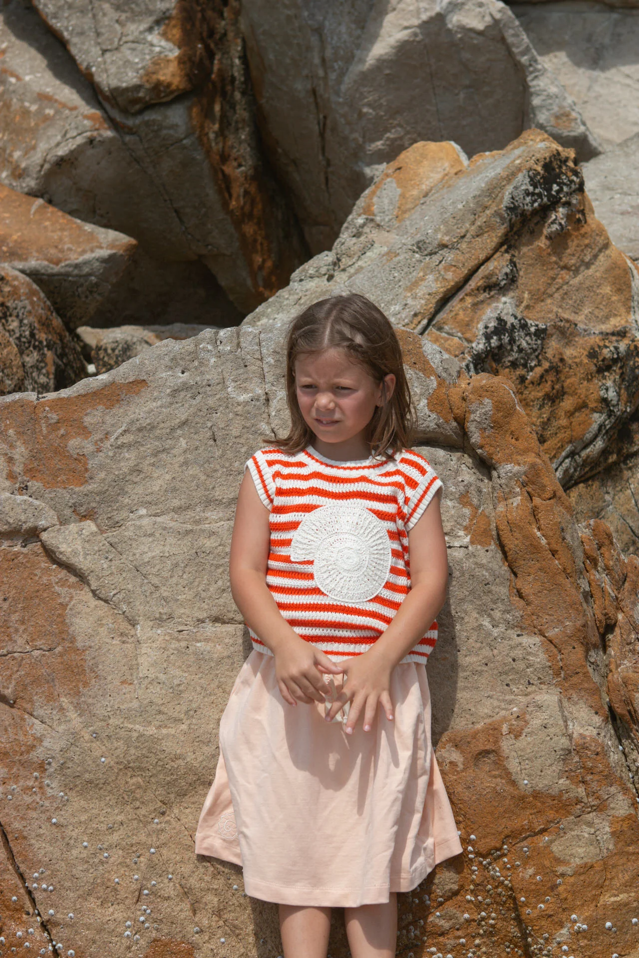 Organic French Terry Shell Skirt - Peachy - Image 2