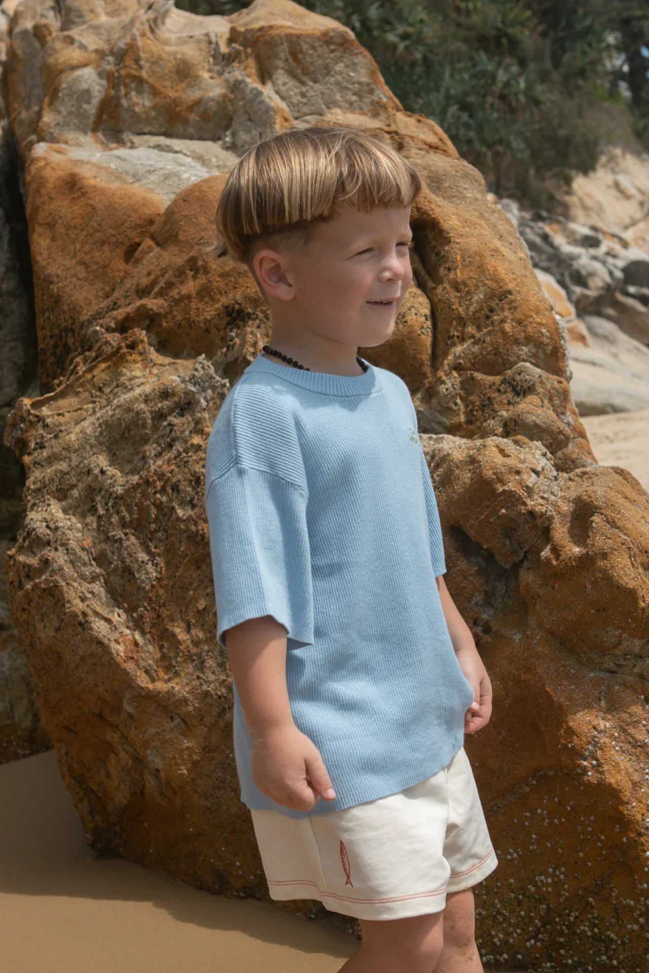 Organic French Terry Sardine Short - Milk - Image 3