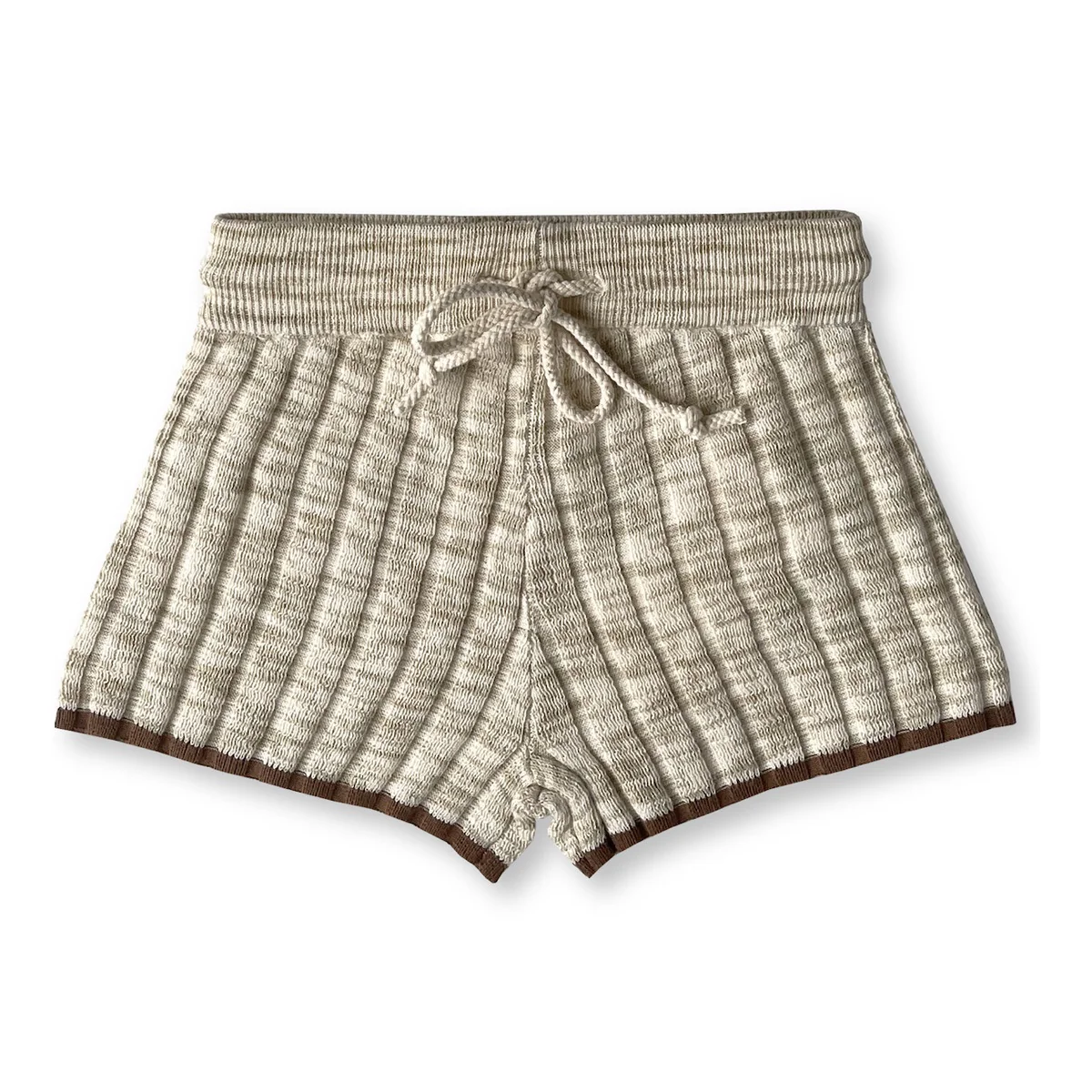 Grown Knitted Rib Shorts - Latte