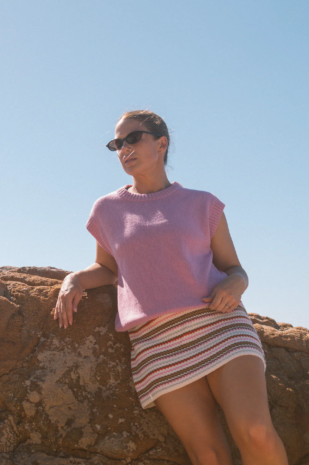 Ladies Sunshine Stripe Knit Skirt - Image 2