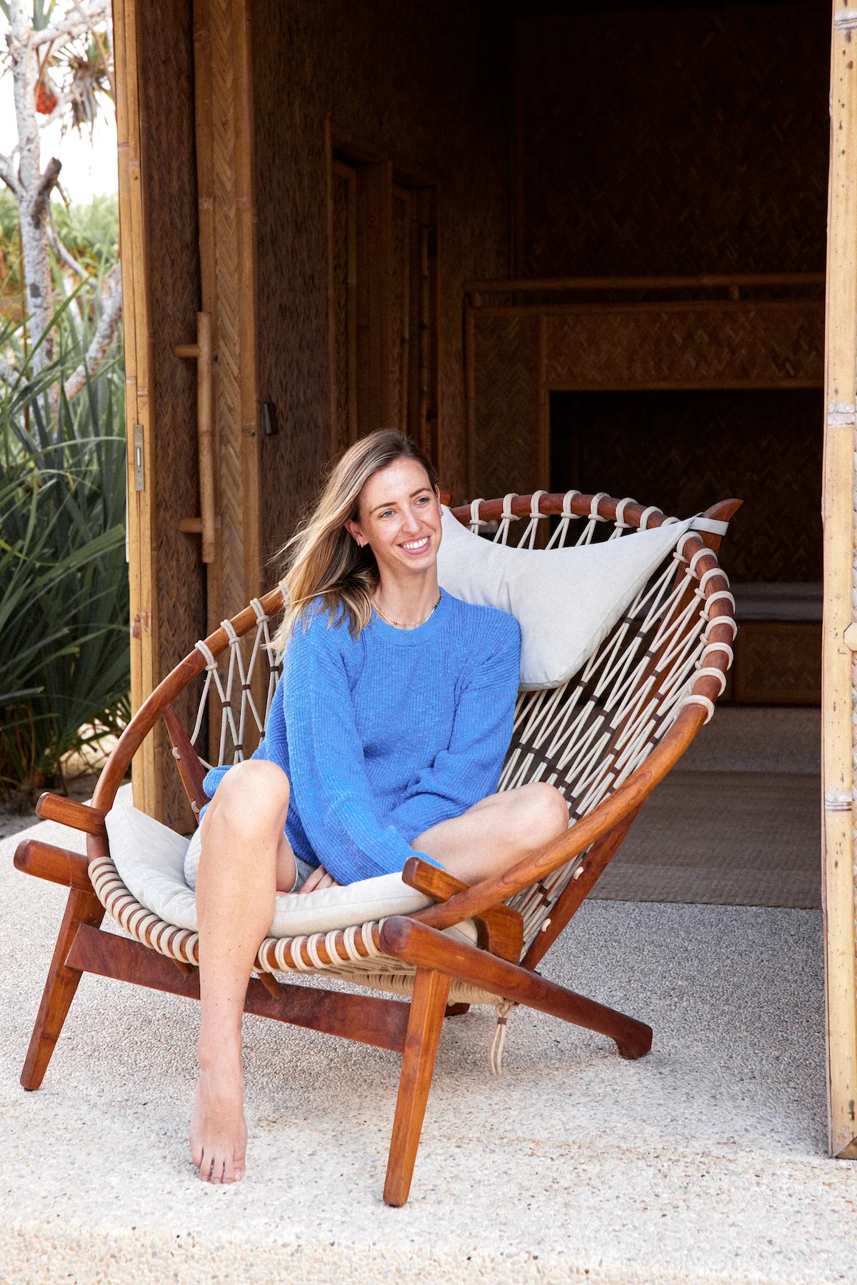 Ladies Textured Rib Pull Over - Marine - Image 2