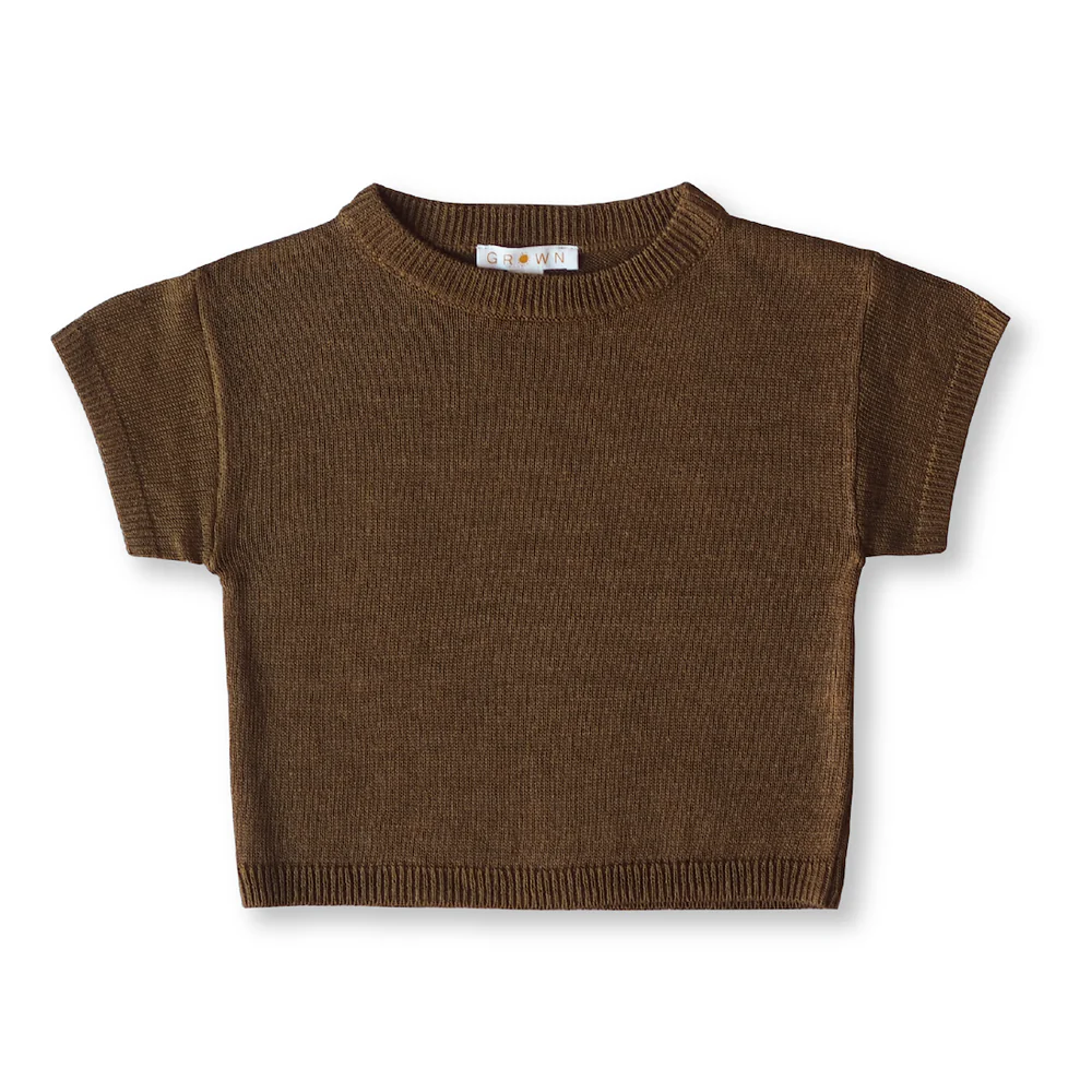 Grown Linen Knit Tee - Mocha