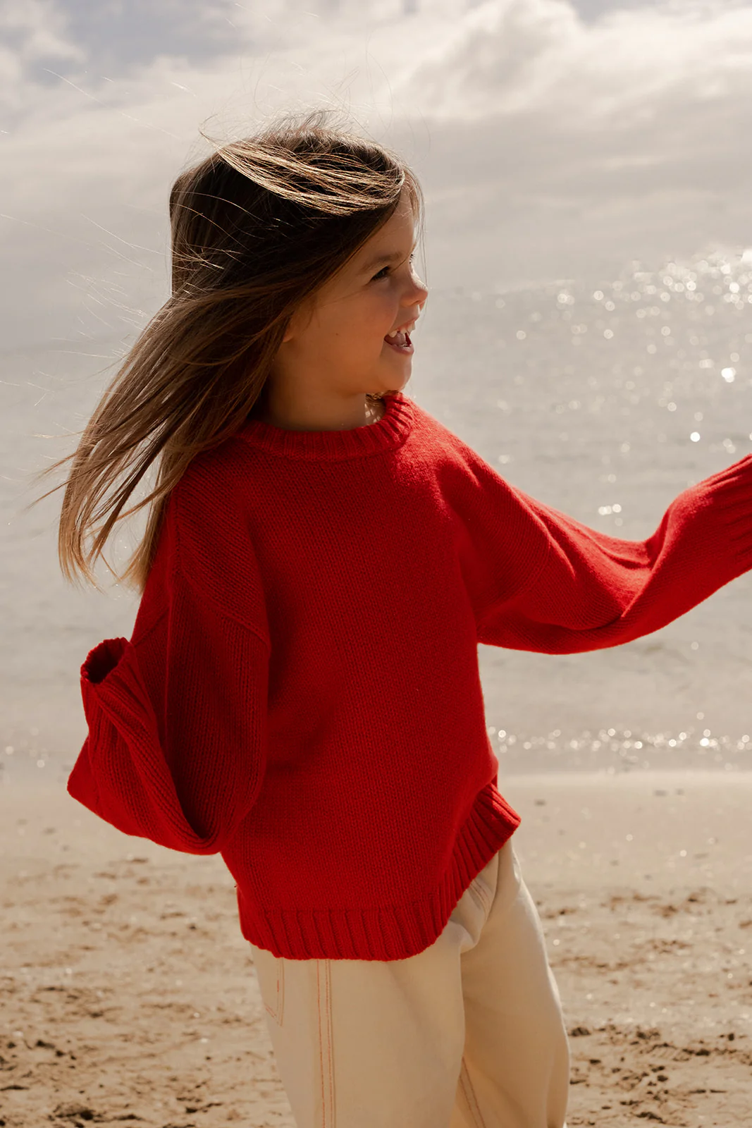 Merino Blend Everyday Pull Over - Flame - Image 2