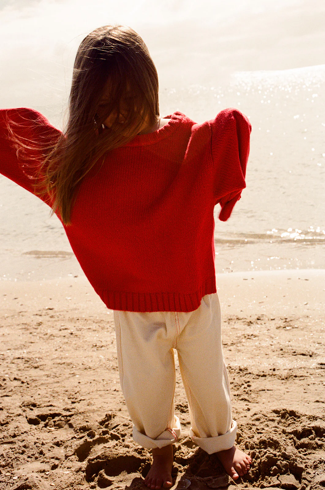 Merino Blend Everyday Pull Over - Flame - Image 3