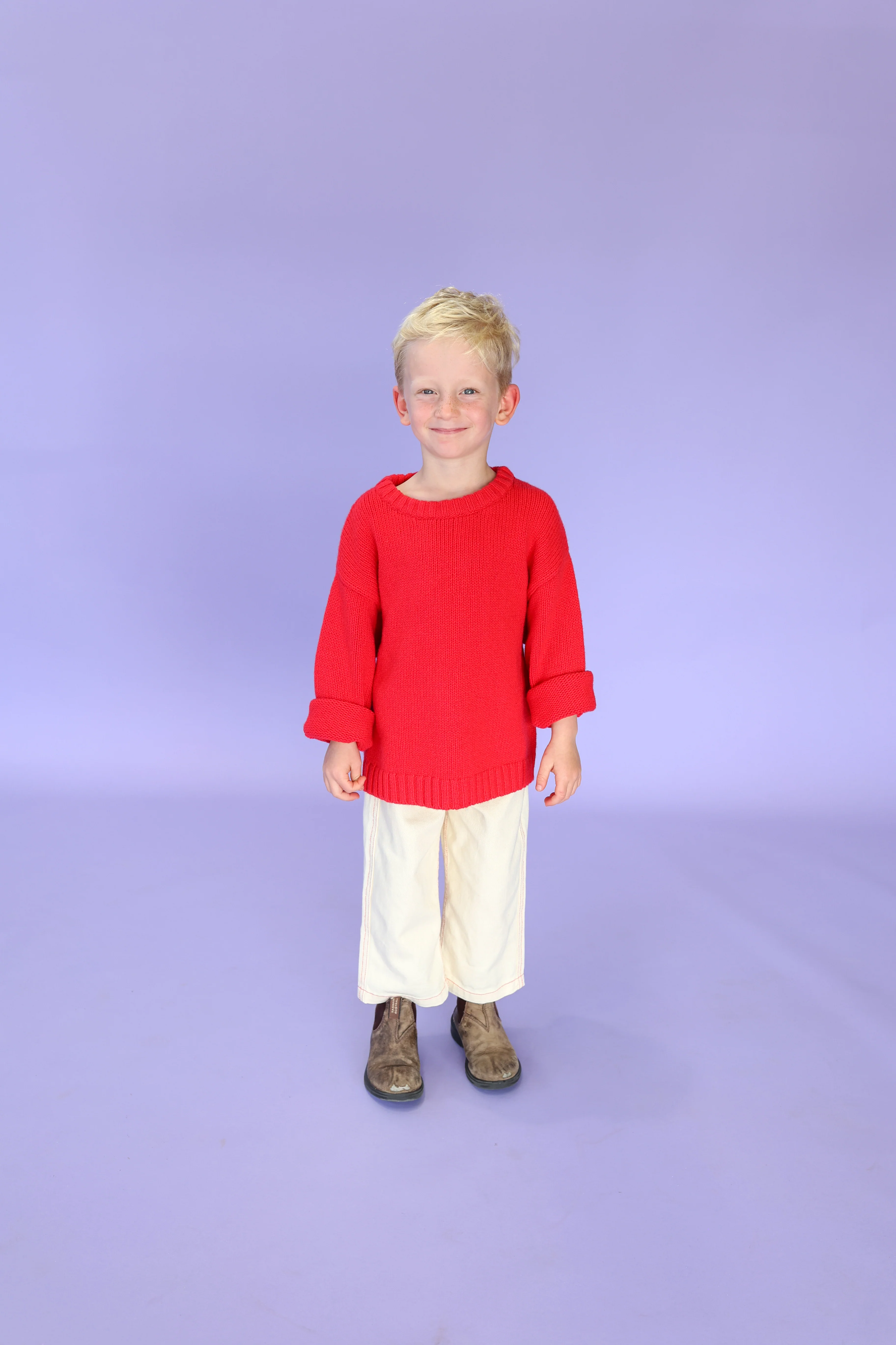 Merino Blend Everyday Pull Over - Flame - Image 4