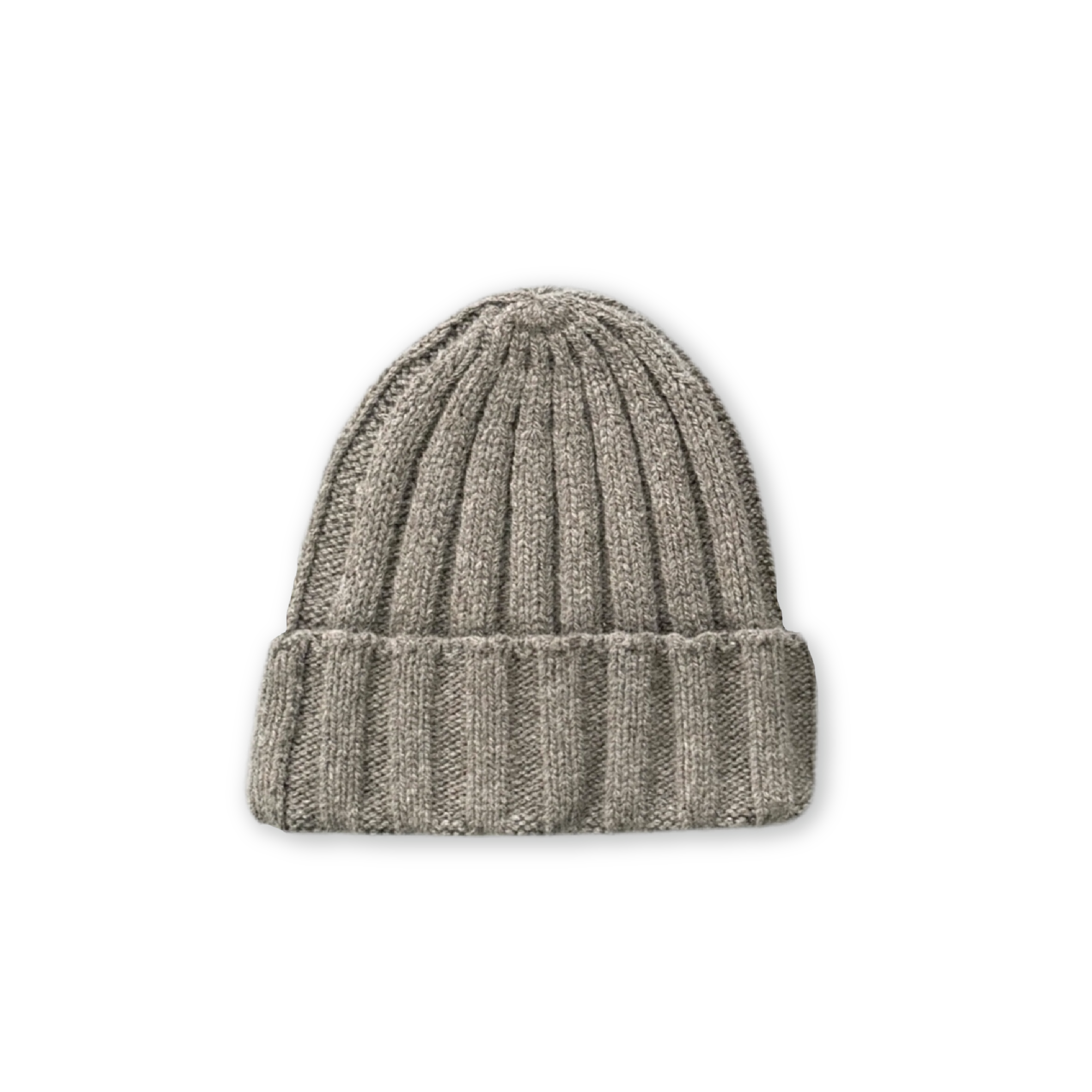 Merino Blend Ribbed Beanie - Grey