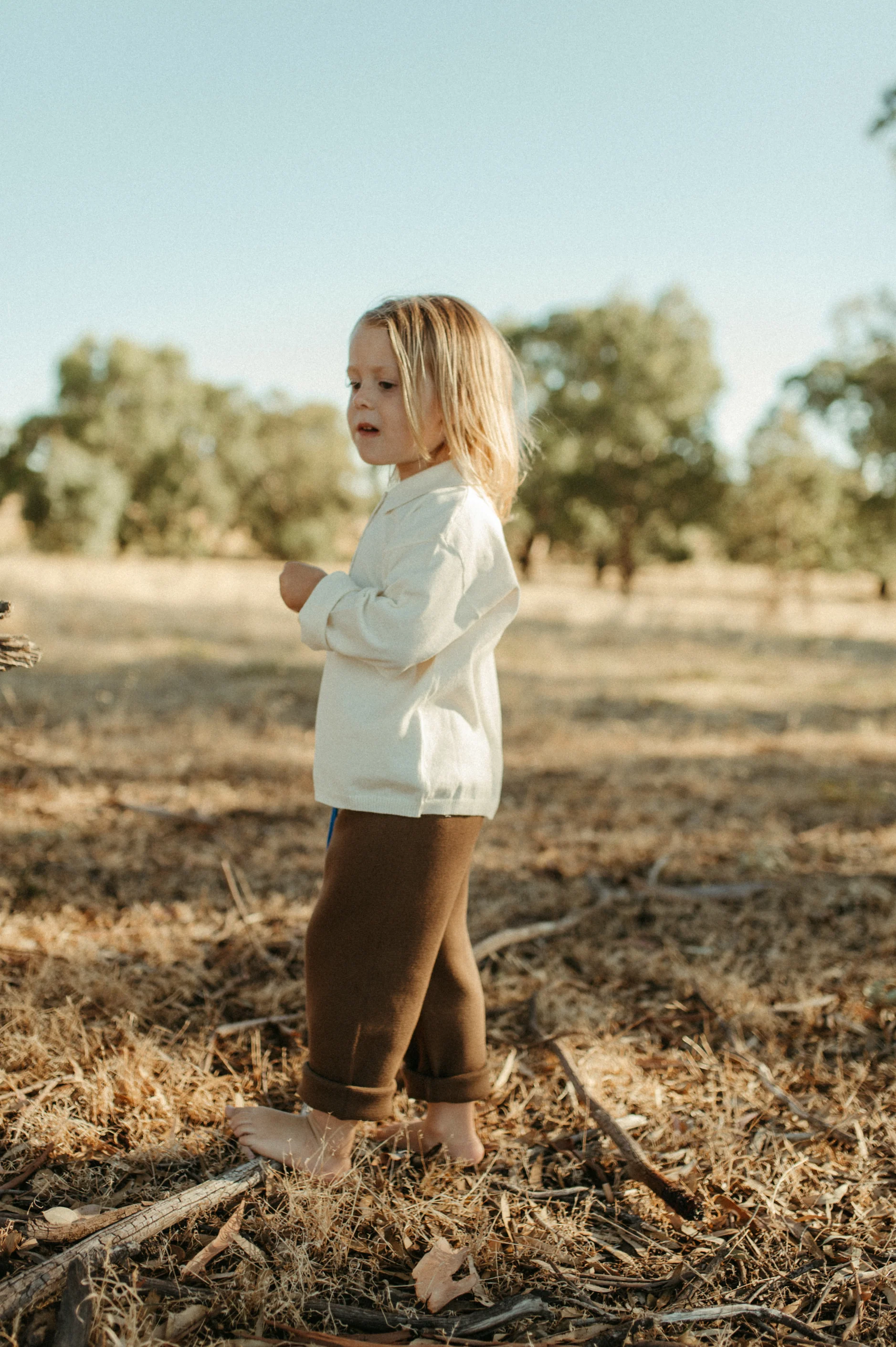 Grown Organic Collar Long Sleeve Tee - Milk - Image 4