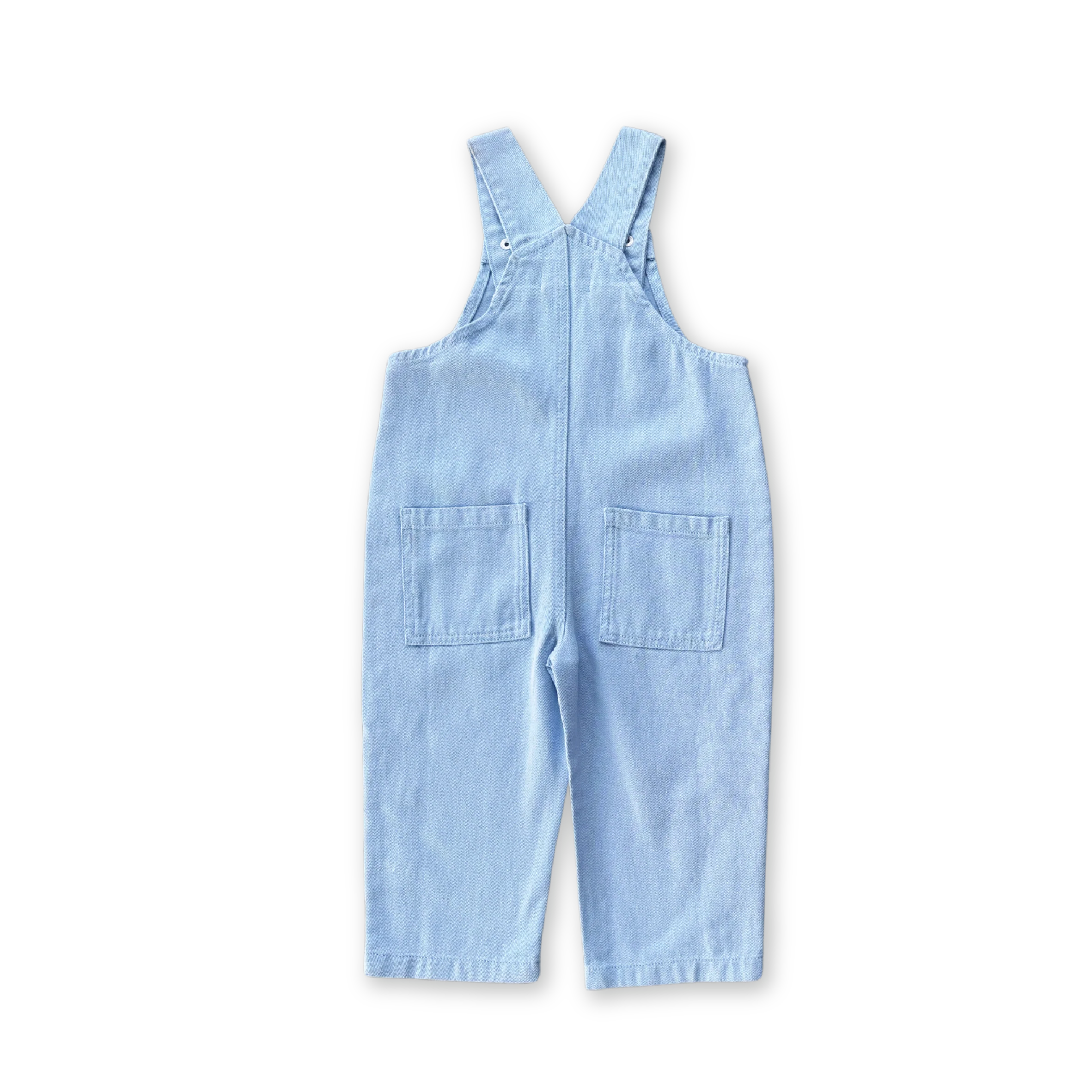 Organic Embroidery Posy Overalls - Ice Blue - Image 7