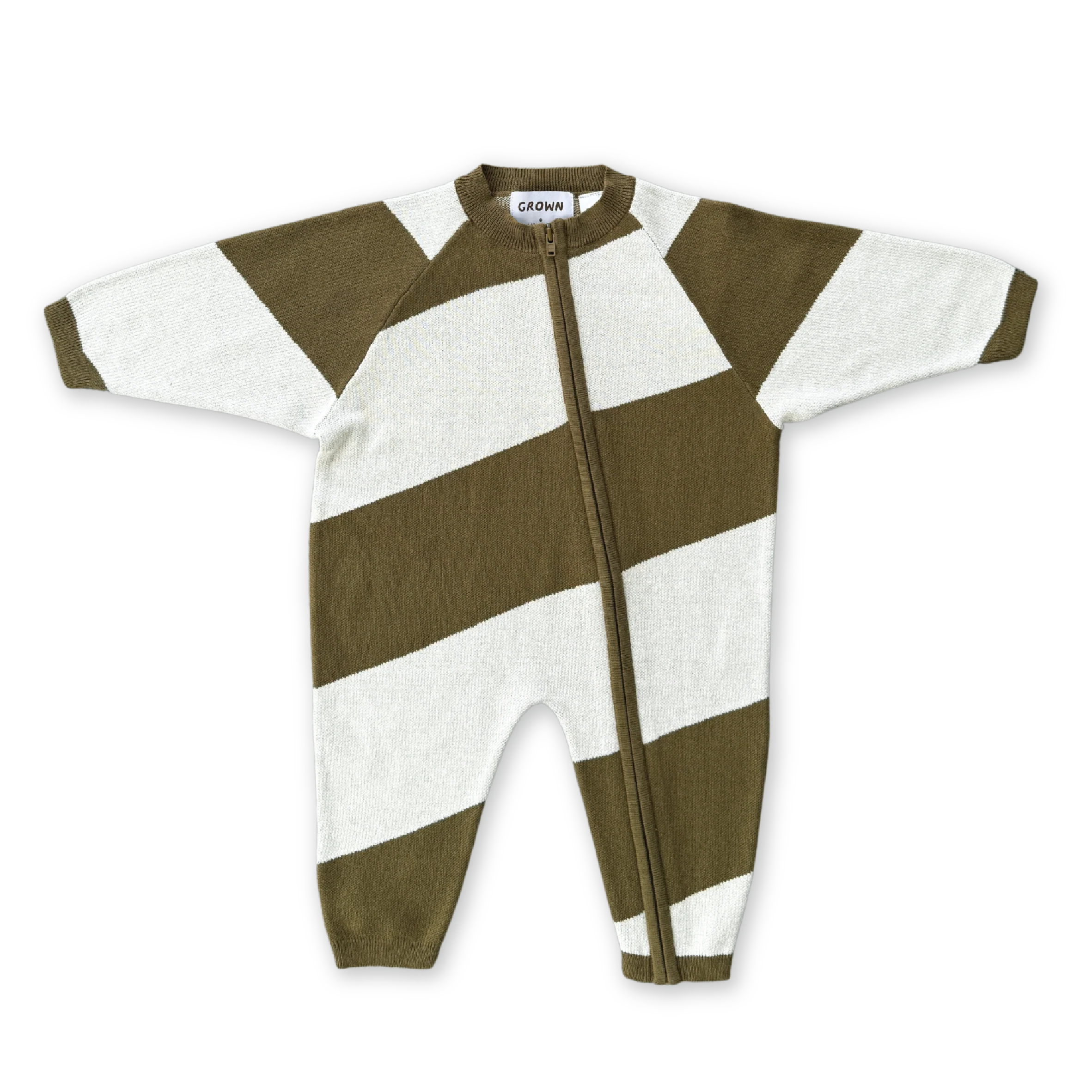 Organic Essential Zip Starsuit - Coffee