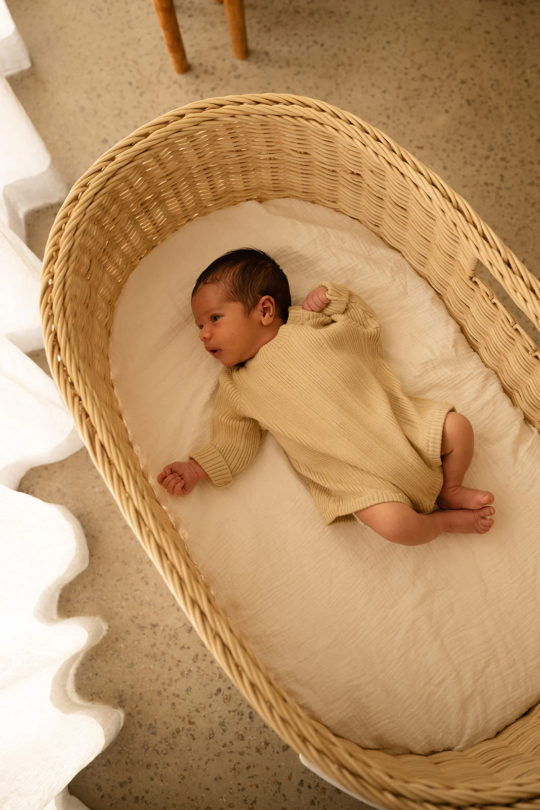 Grown Organic Ribbed Romper - Oyster - Image 3