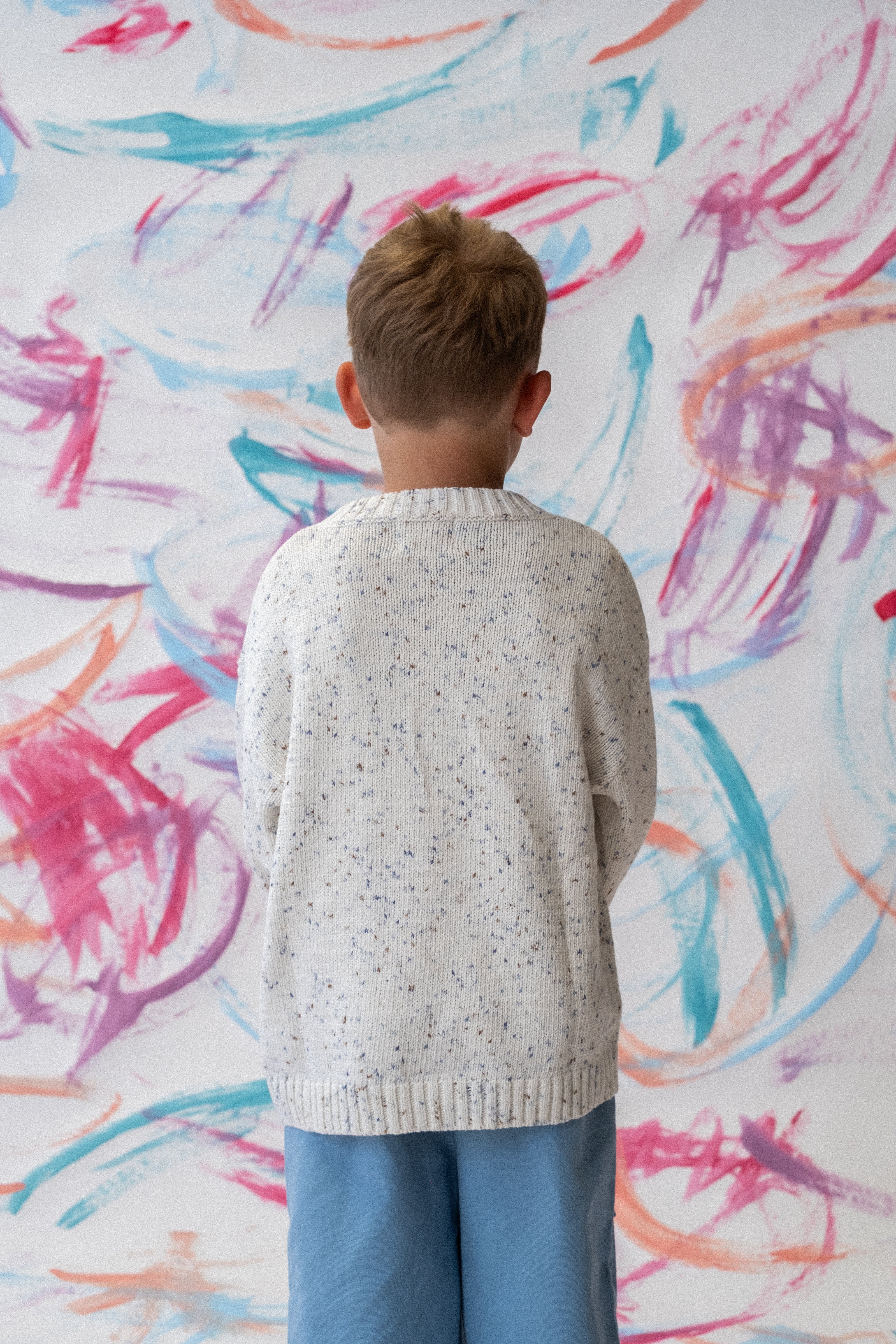 Organic Seam Long Sleeve Knit Tee - Grey Marle - Image 5