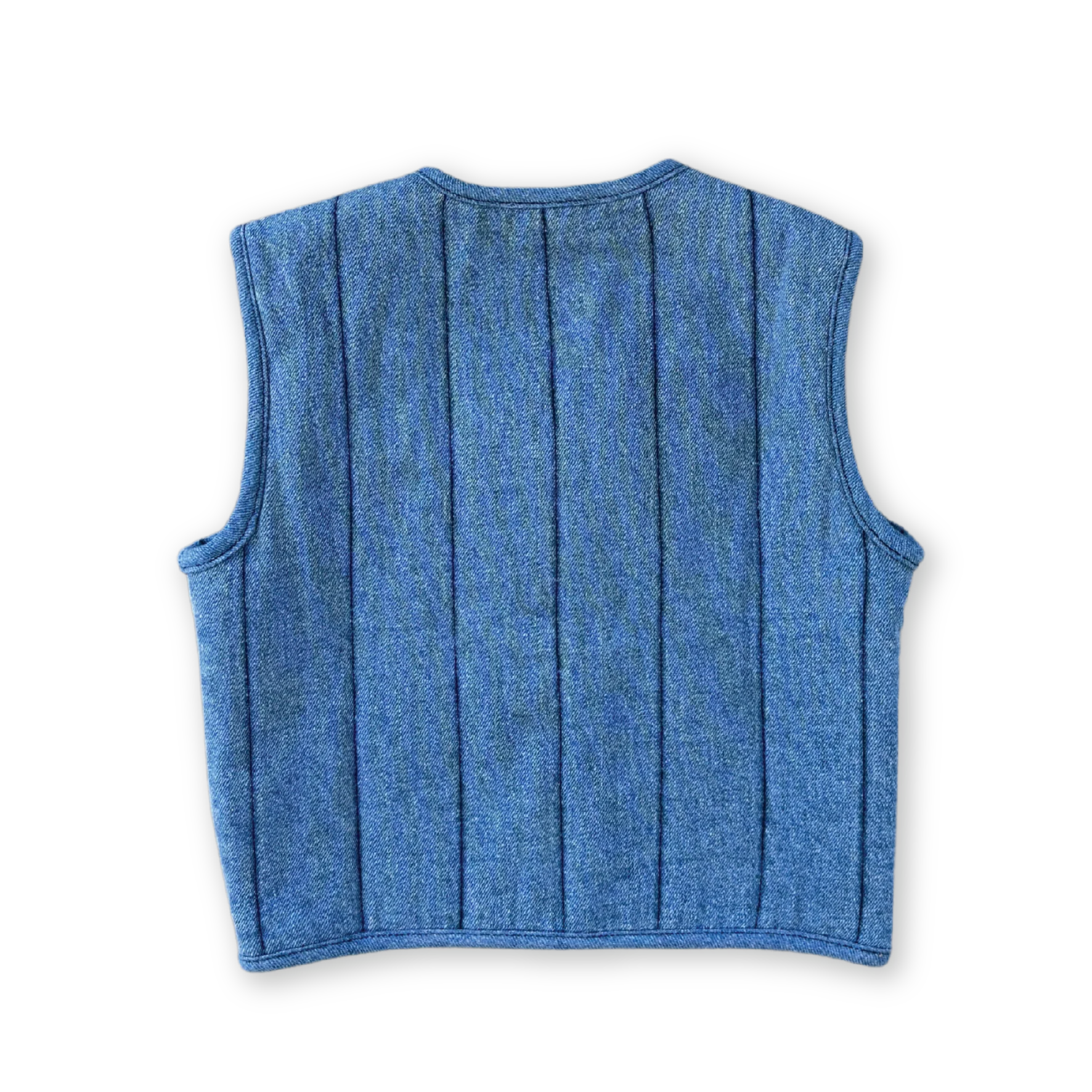 Quilted Reversible Vest - Denim & Paint - Image 5